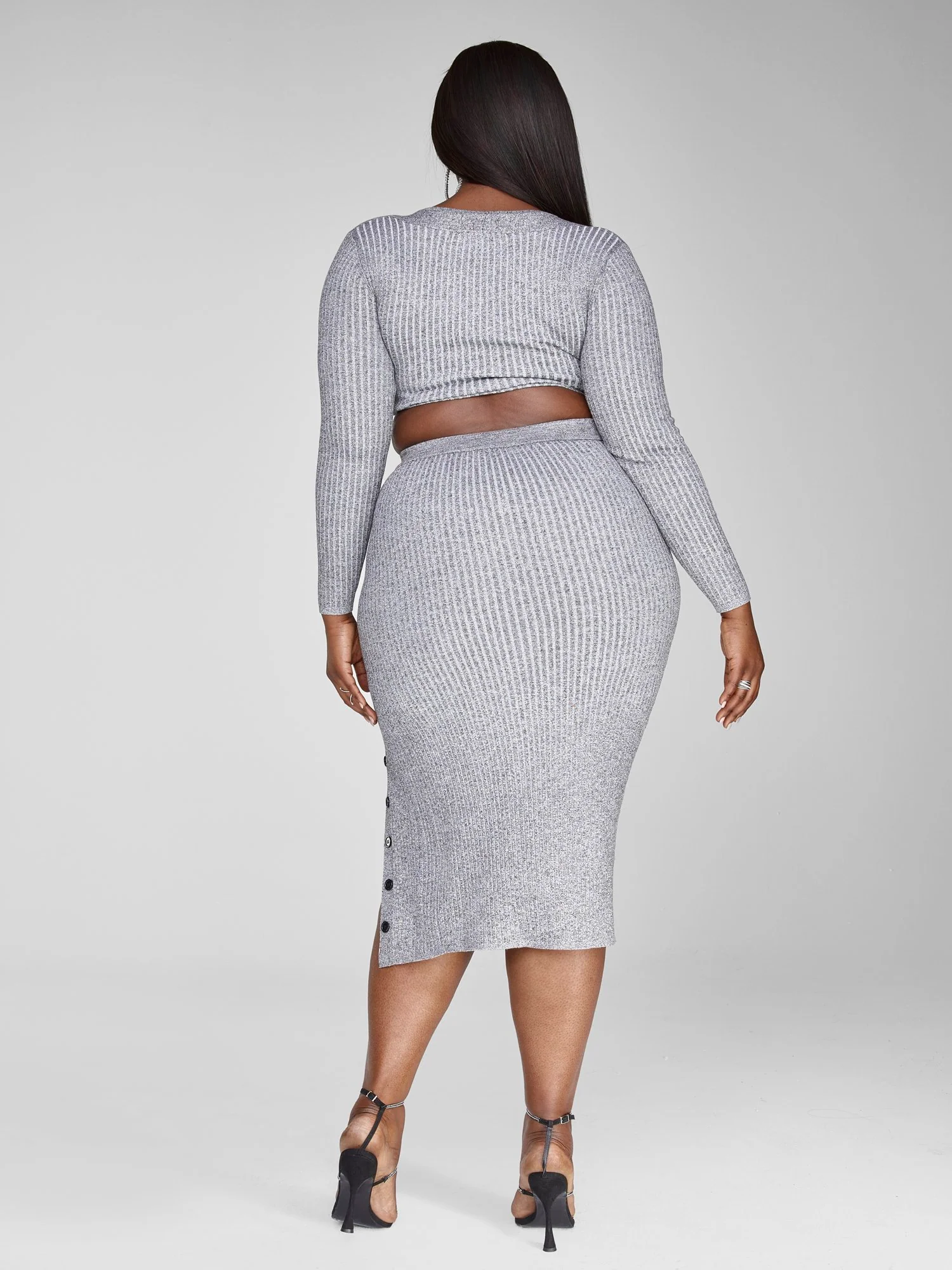 Tamra Marled Ribbed Knit Skirt - Image 5