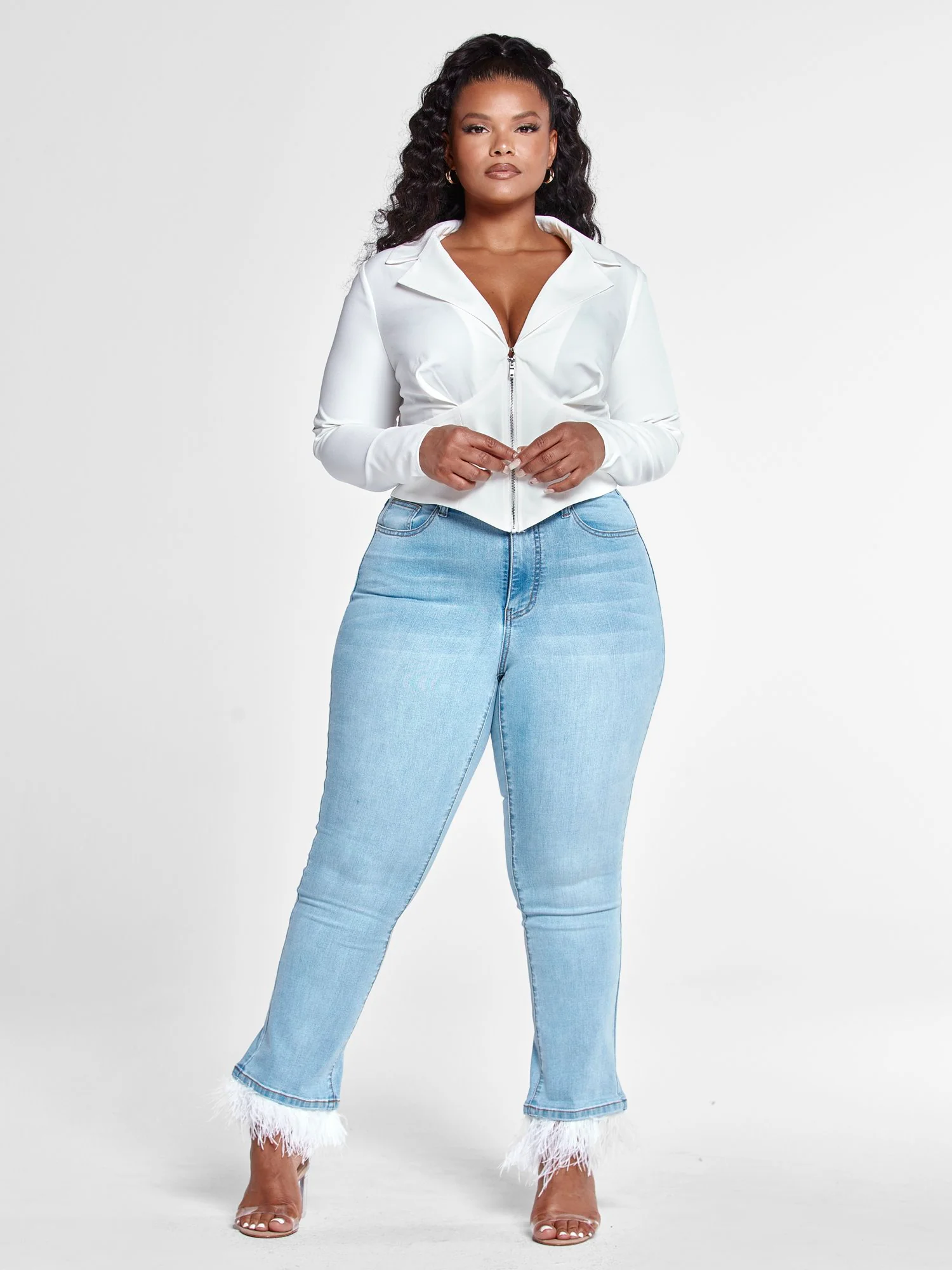 Tania Zip Front Fitted Shirt - Image 4