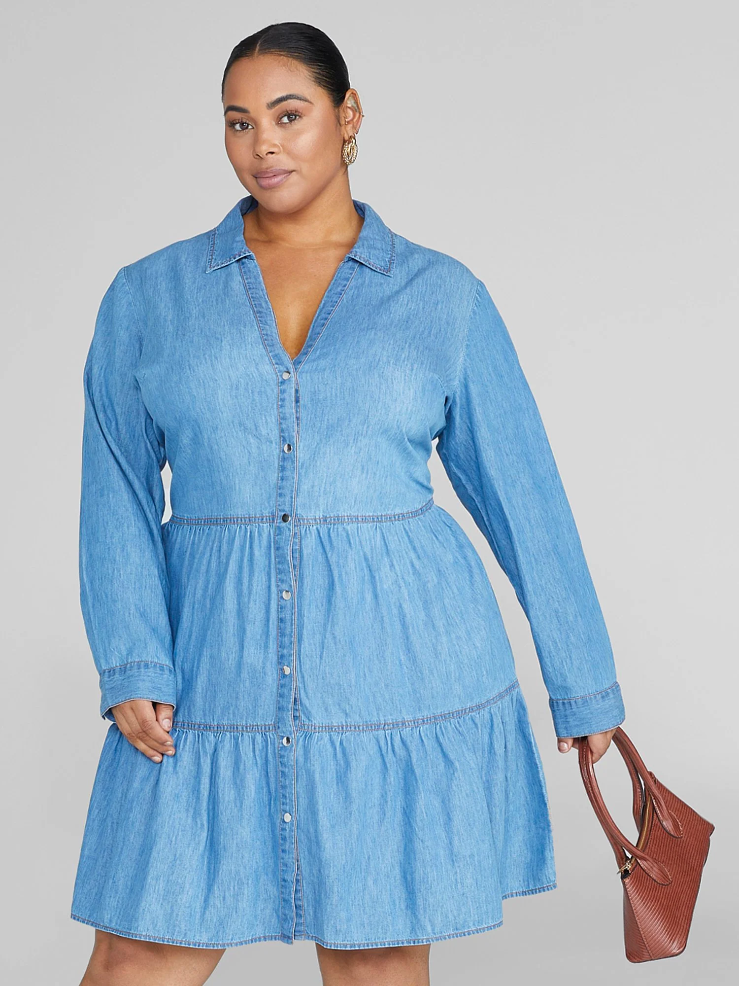 Tanya Tiered Chambray Dress - Image 2