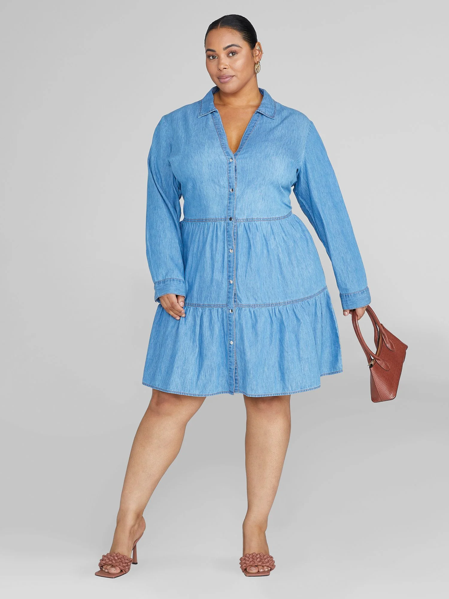 Tanya Tiered Chambray Dress - Image 3
