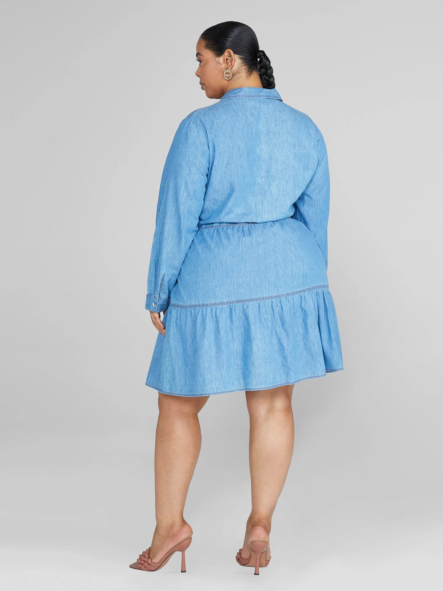 Tanya Tiered Chambray Dress - Image 4