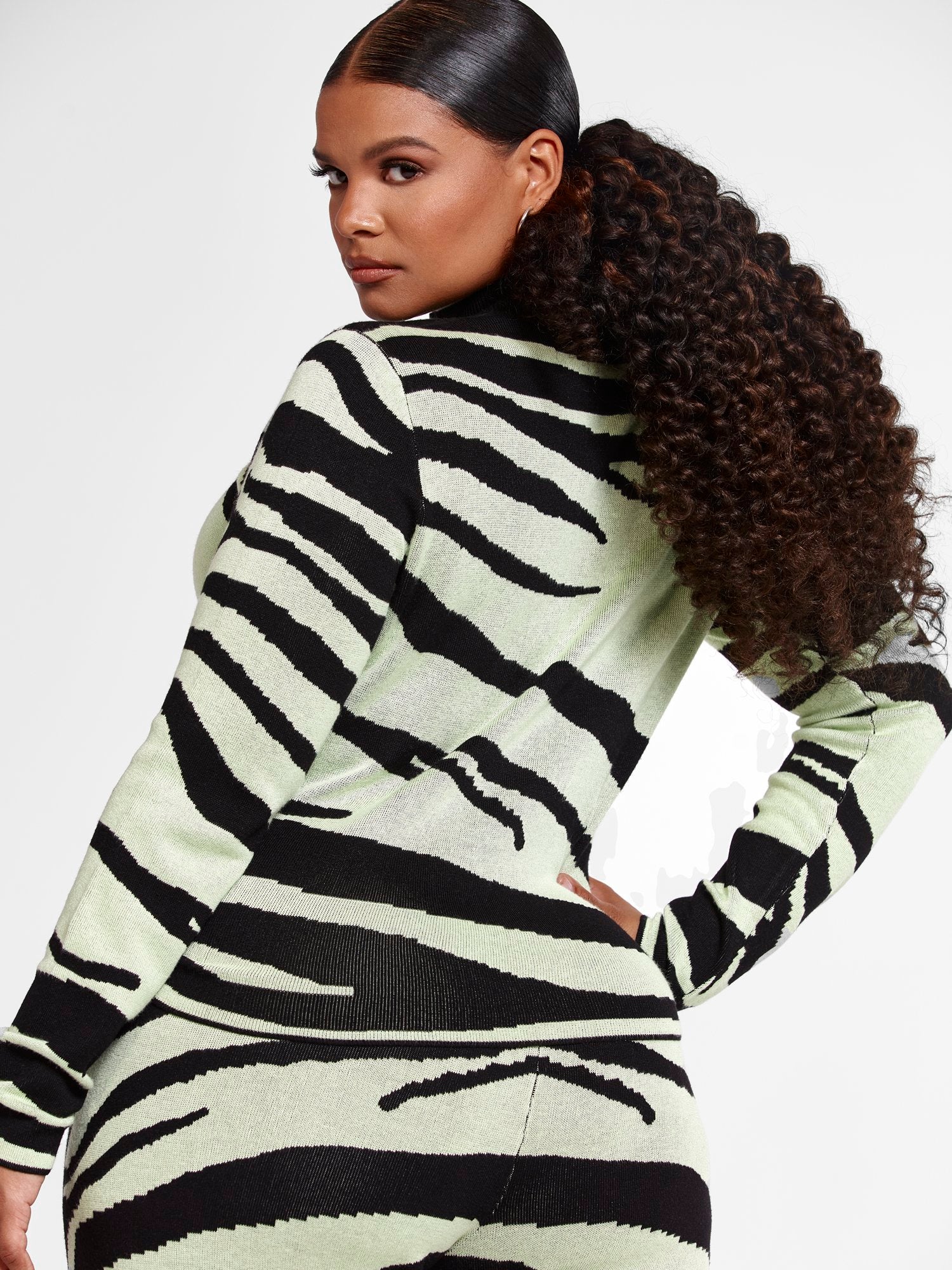 Tara Zebra Print Mockneck Top - Image 3