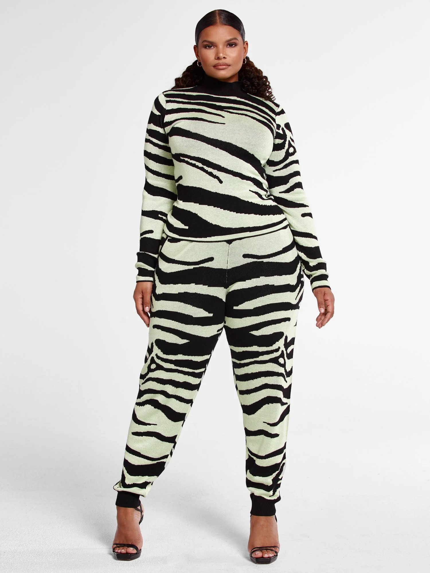 Tara Zebra Print Mockneck Top - Image 4