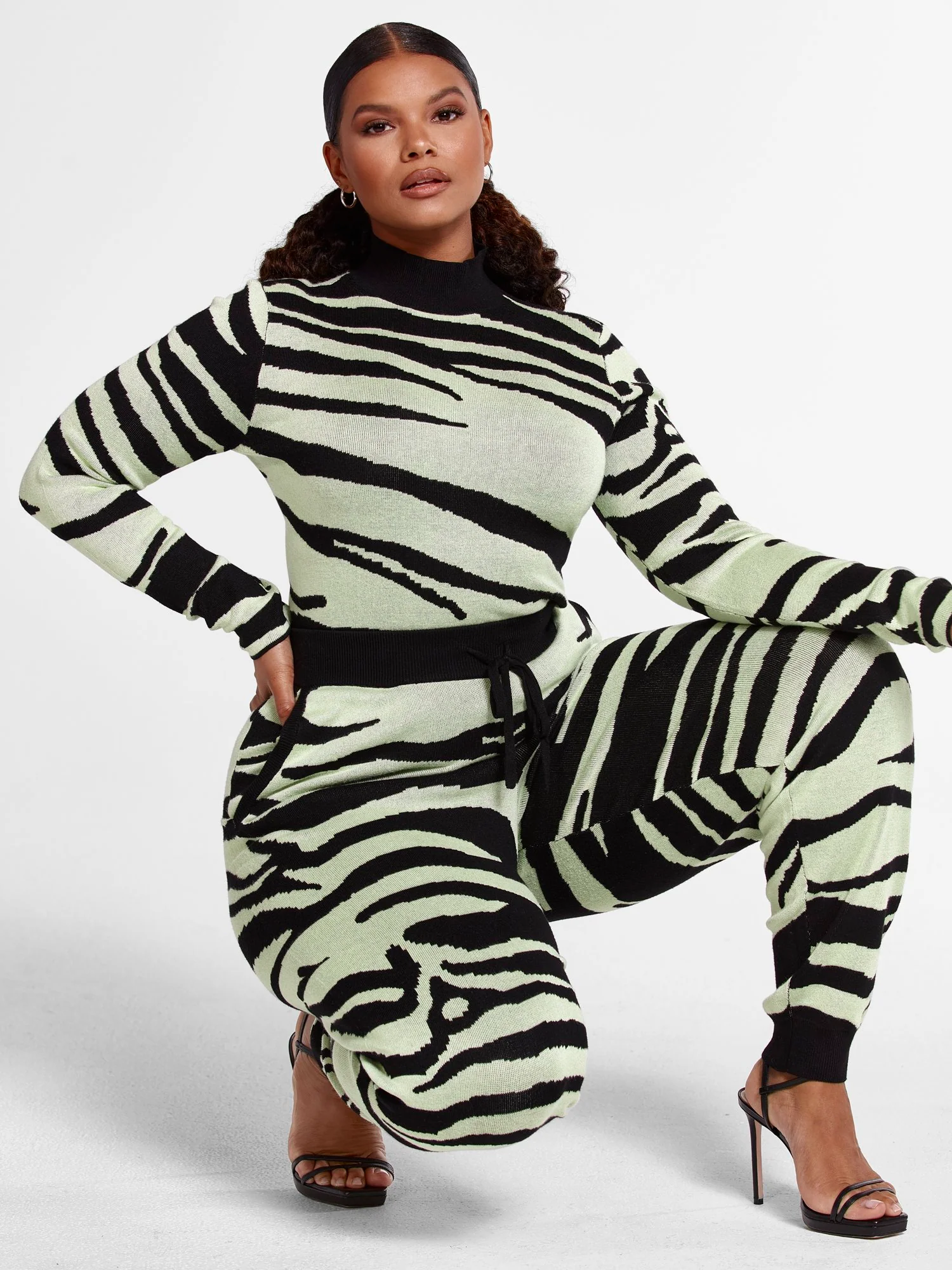 Tara Zebra Print Mockneck Top - Image 5