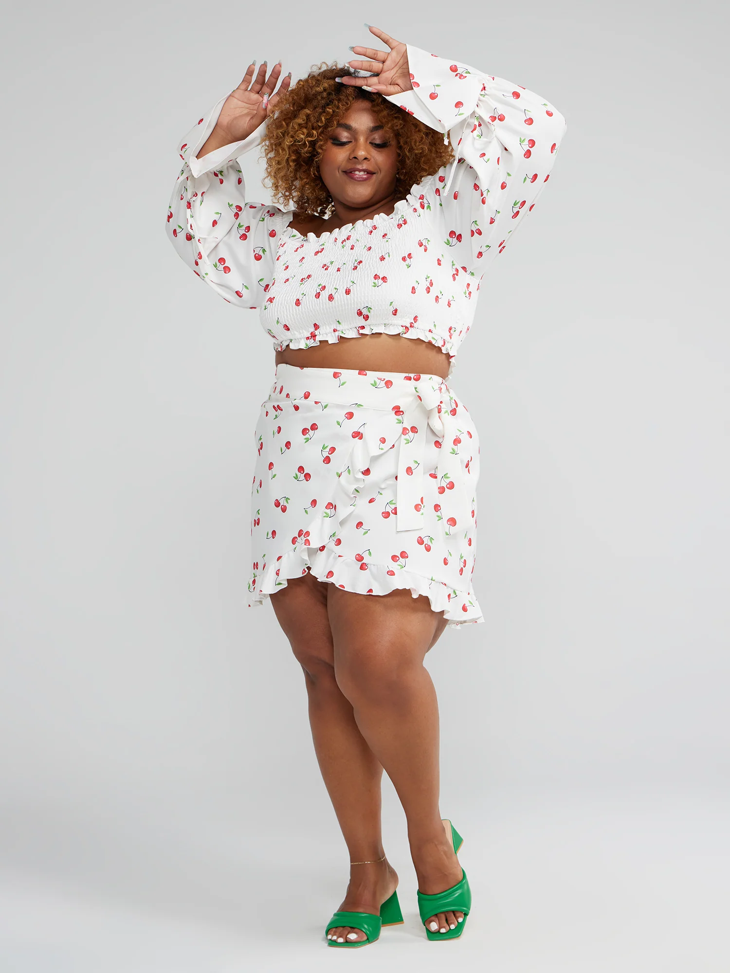 Tatiana Off The Shoulder Cherry Print Top - Image 5