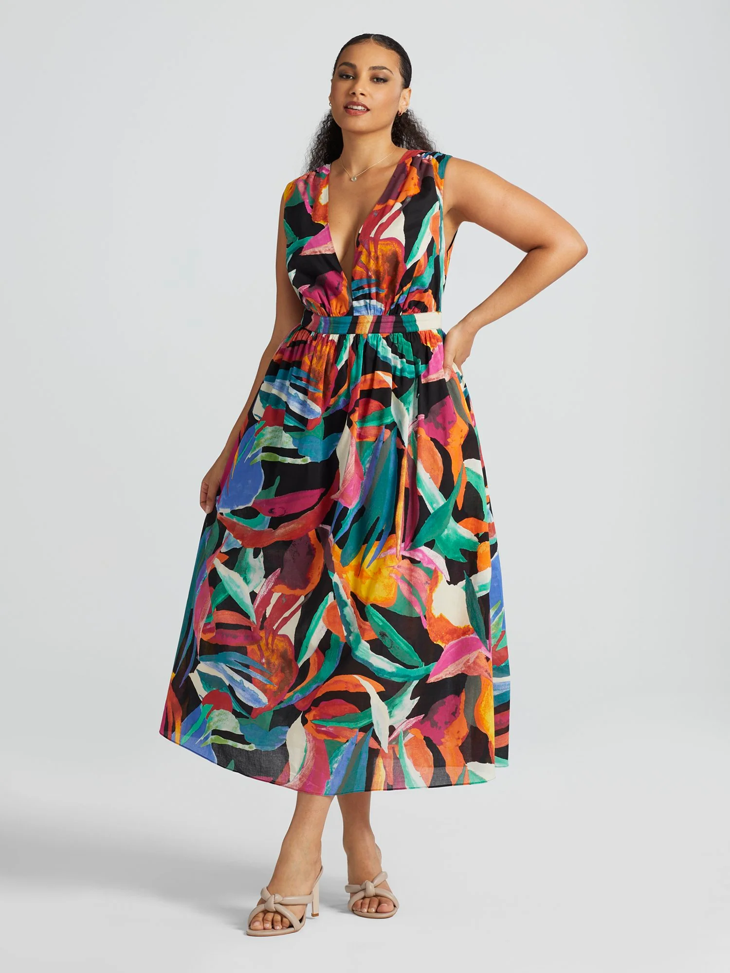 Terema Printed V-Neck Maxi Dress - Image 2