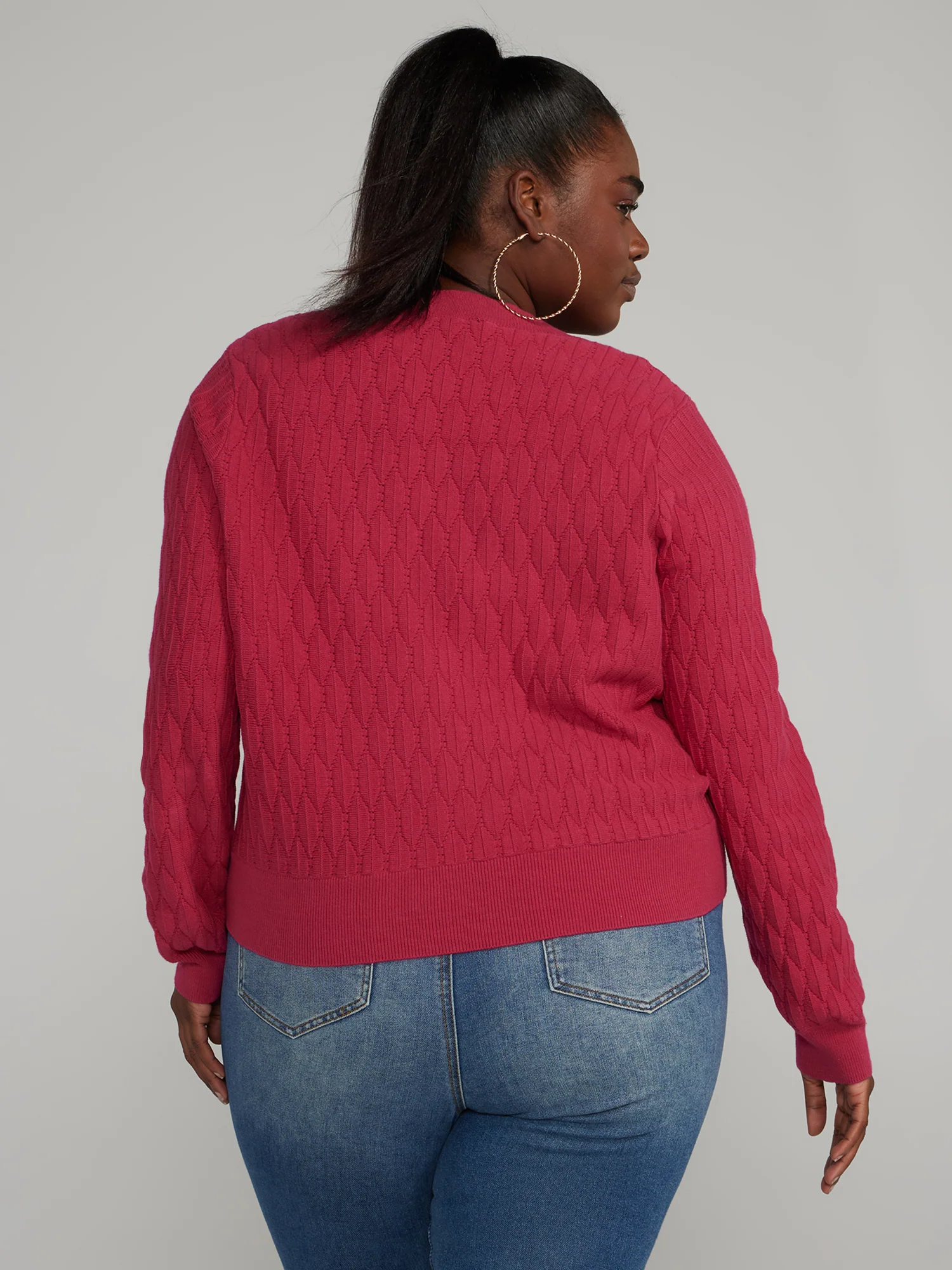 Textured Button-Front Cardigan - Image 3