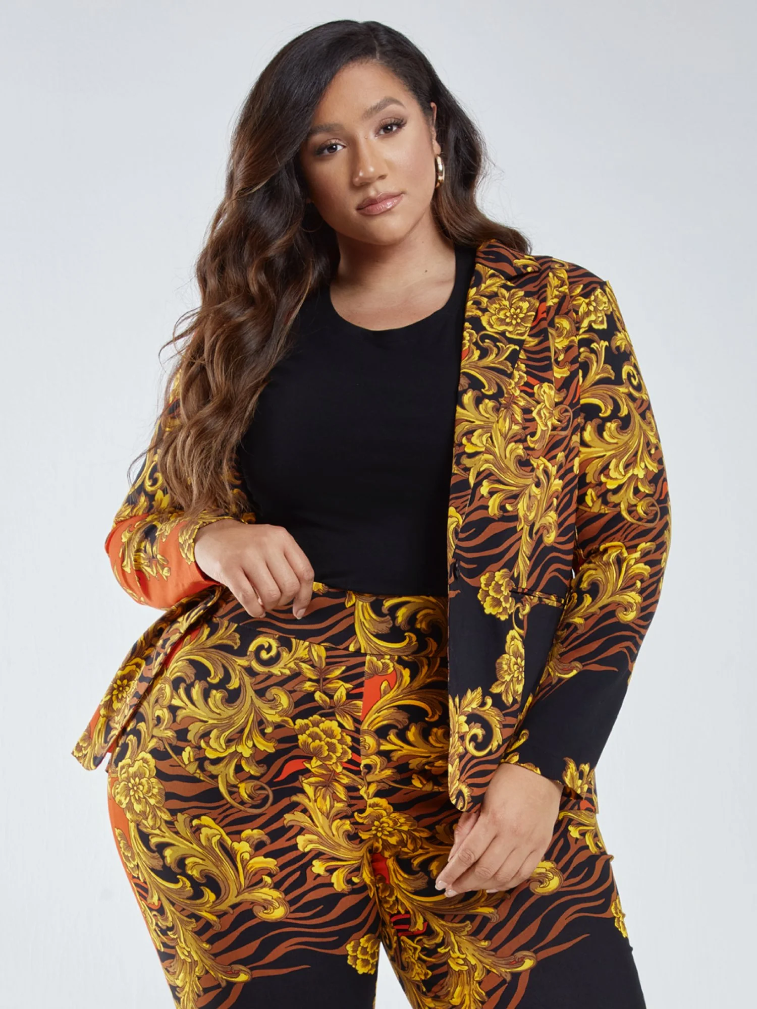 The City Zebra Scroll Print Blazer - Image 2
