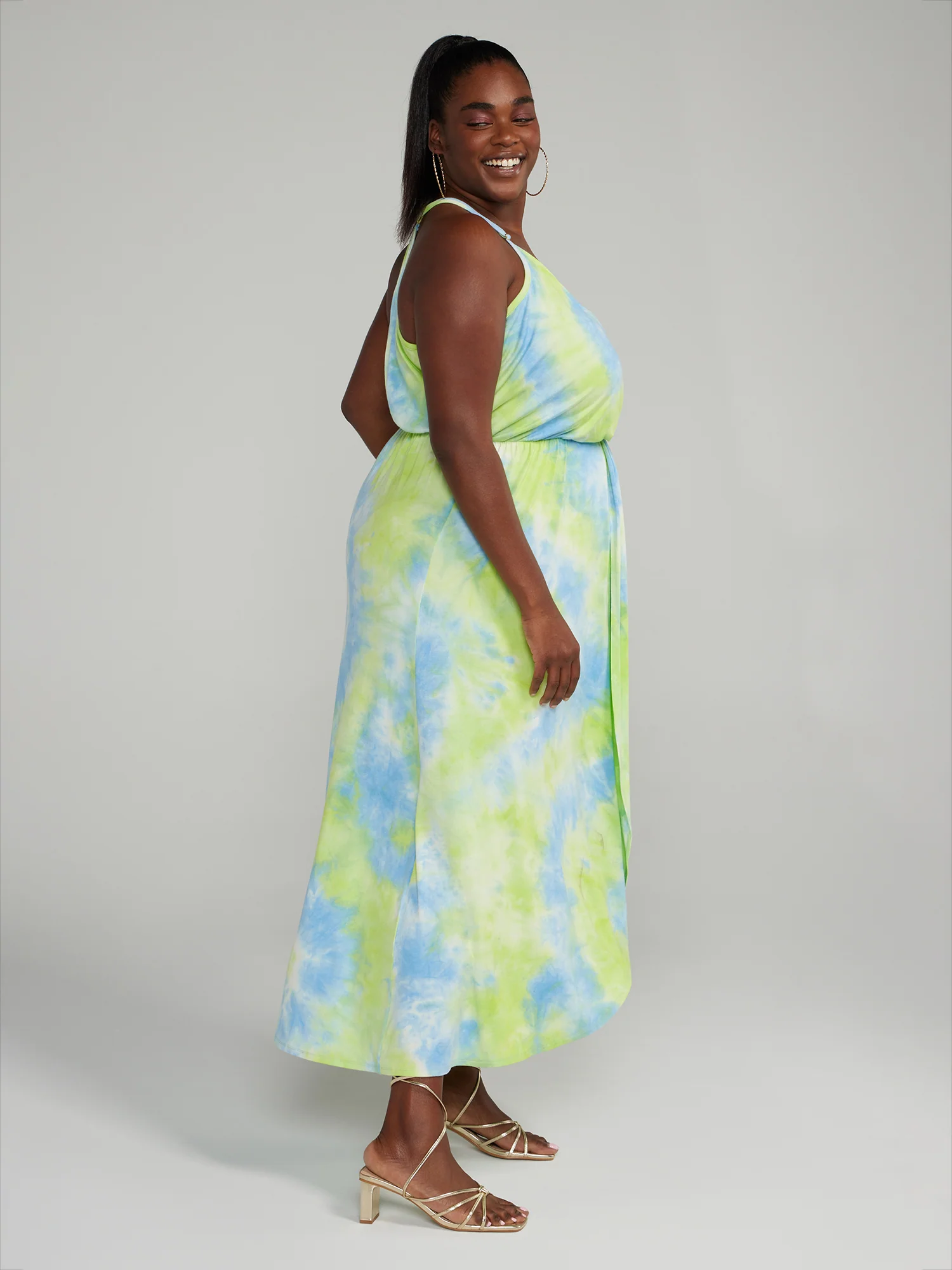 Tie Dye Halter Style Maxi Dress - Image 2