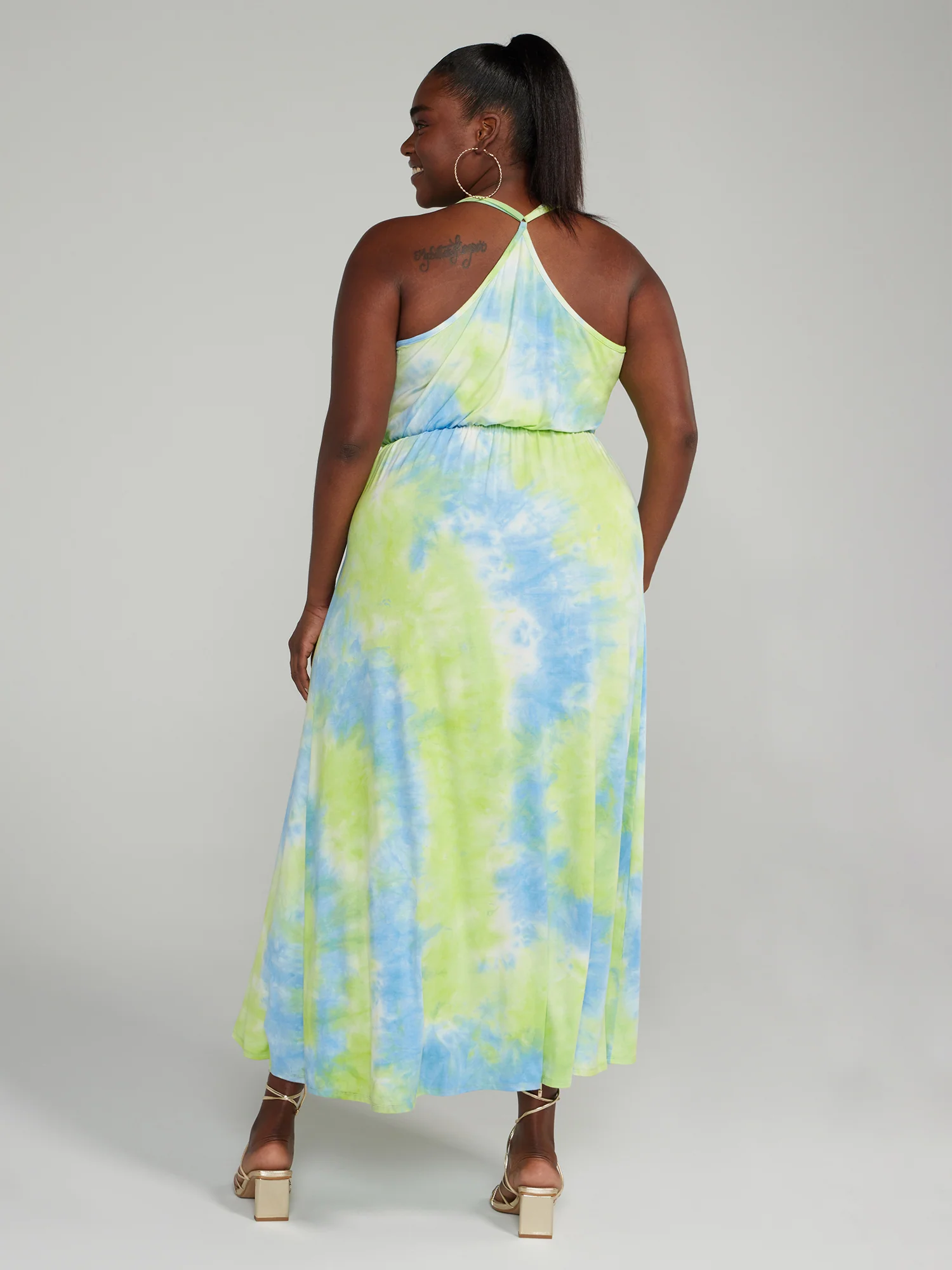 Tie Dye Halter Style Maxi Dress - Image 3
