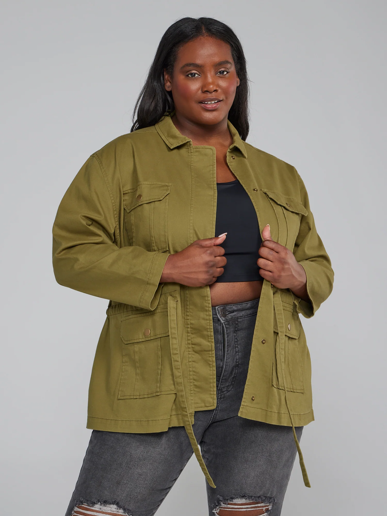 Tie-Waist Utility Jacket