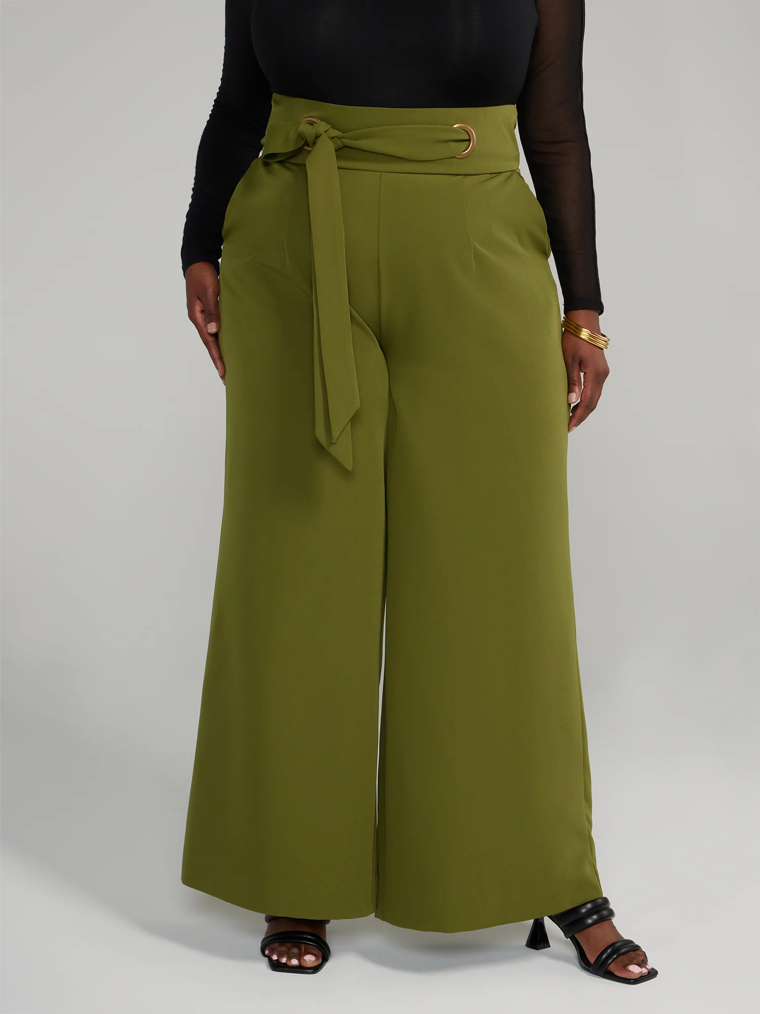 Tie-Waist Wide Leg Pants