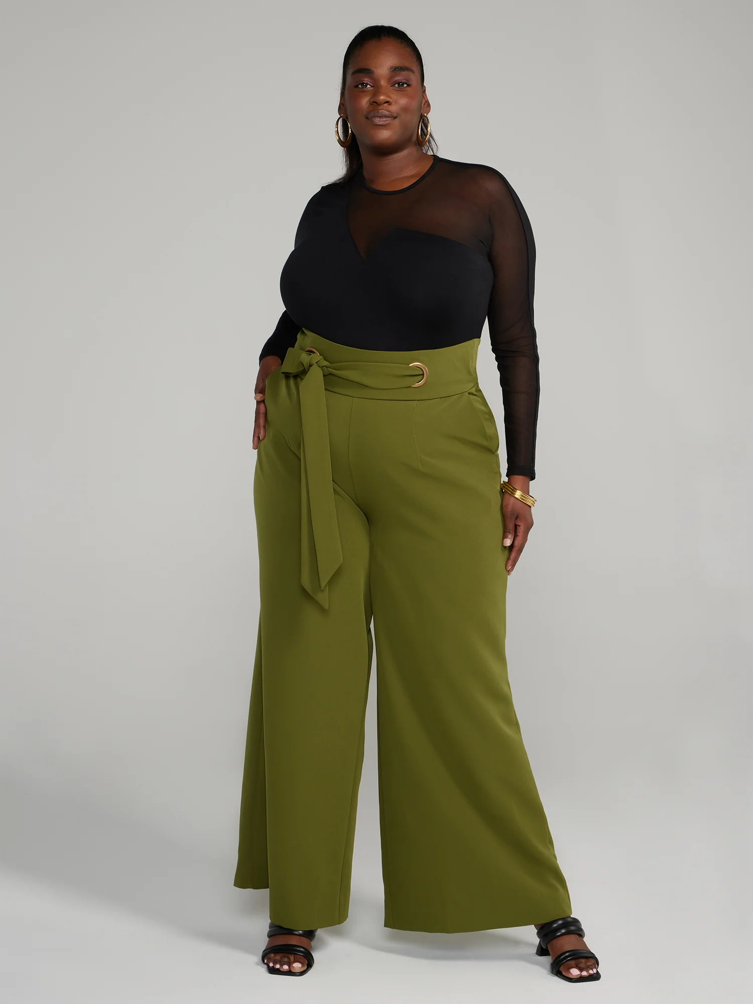 Tie-Waist Wide Leg Pants - Image 4