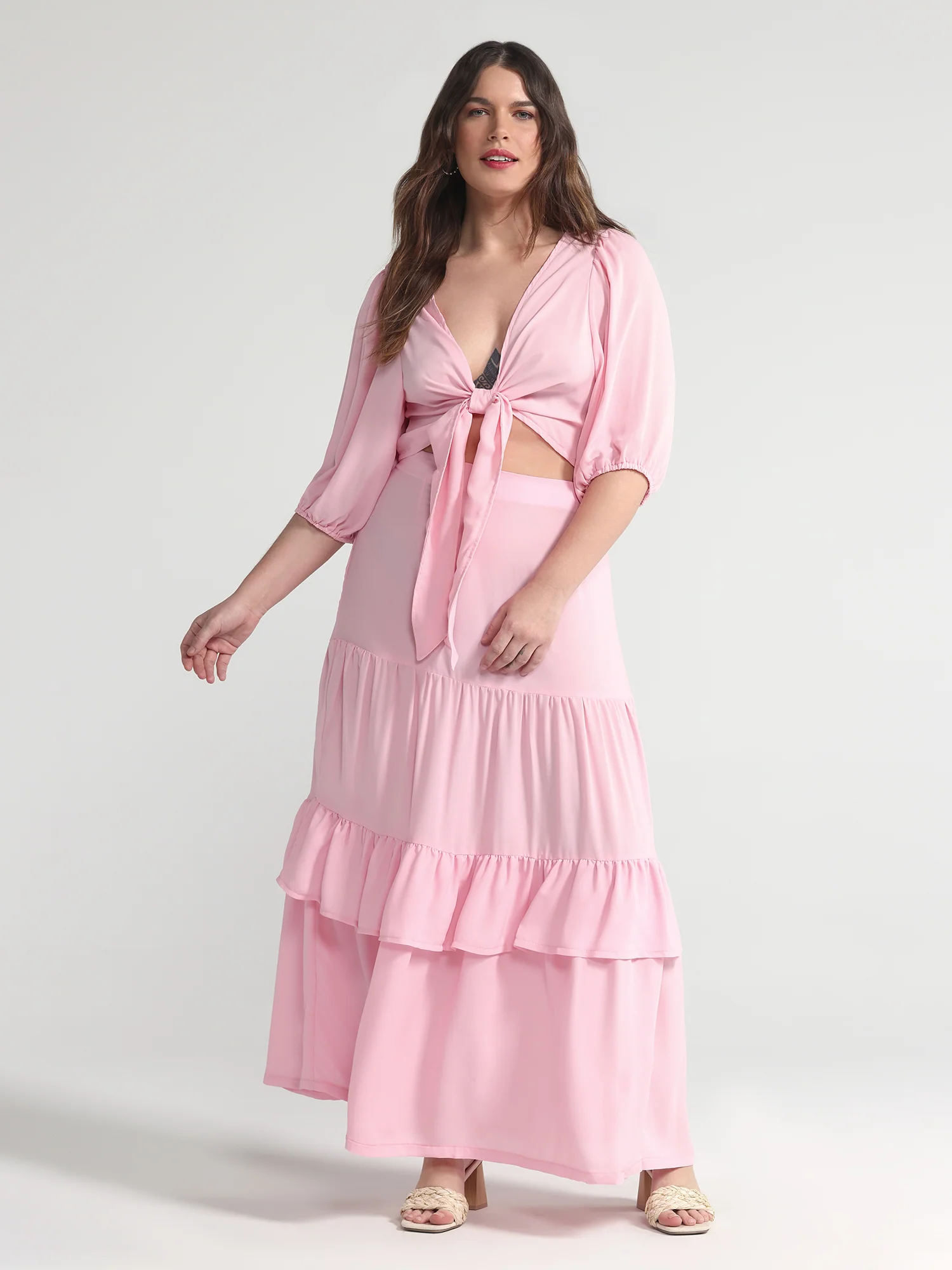 Tiered Ruffle Maxi Skirt