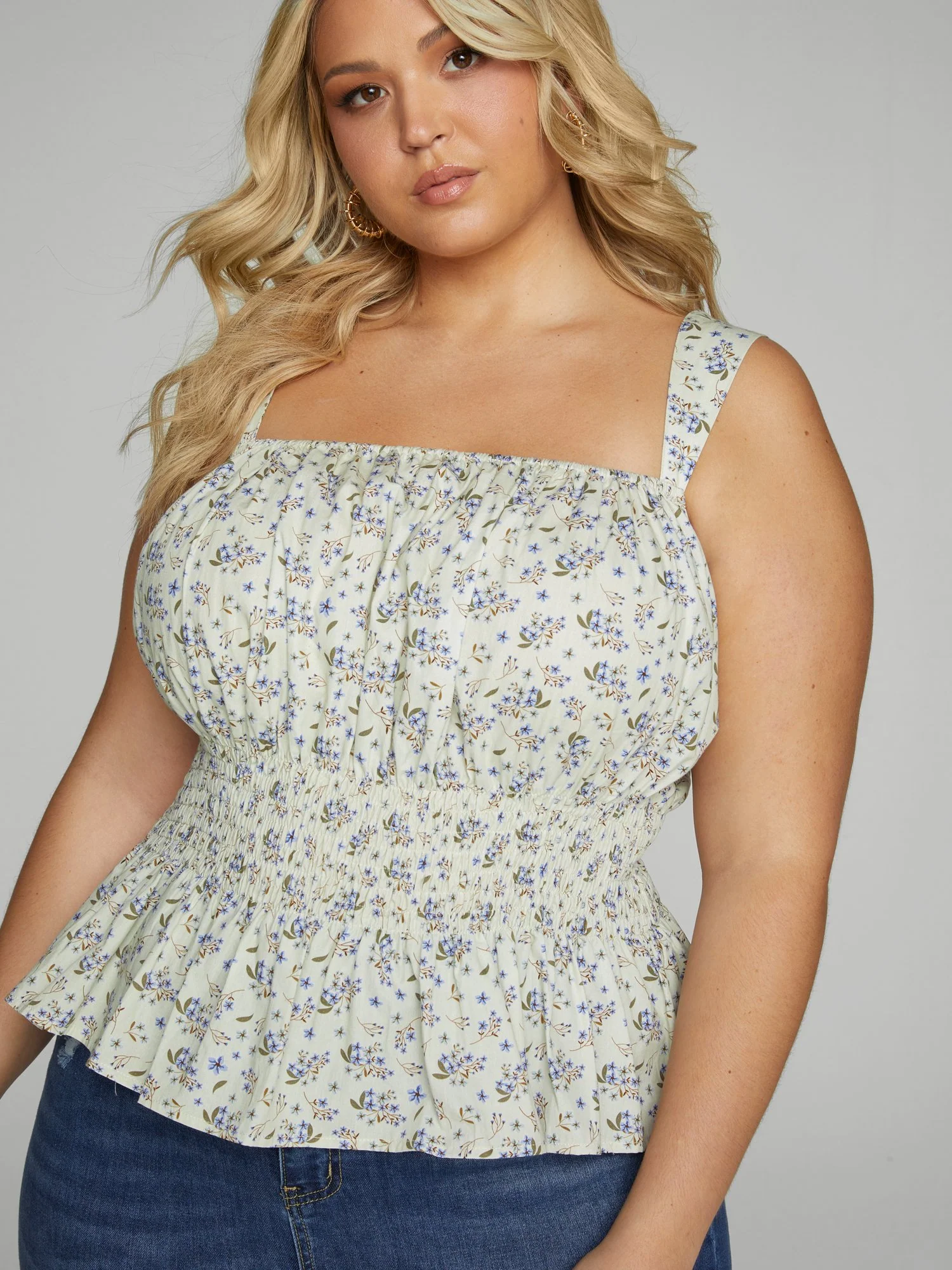 Tierra Floral Print Peplum Top - Image 5