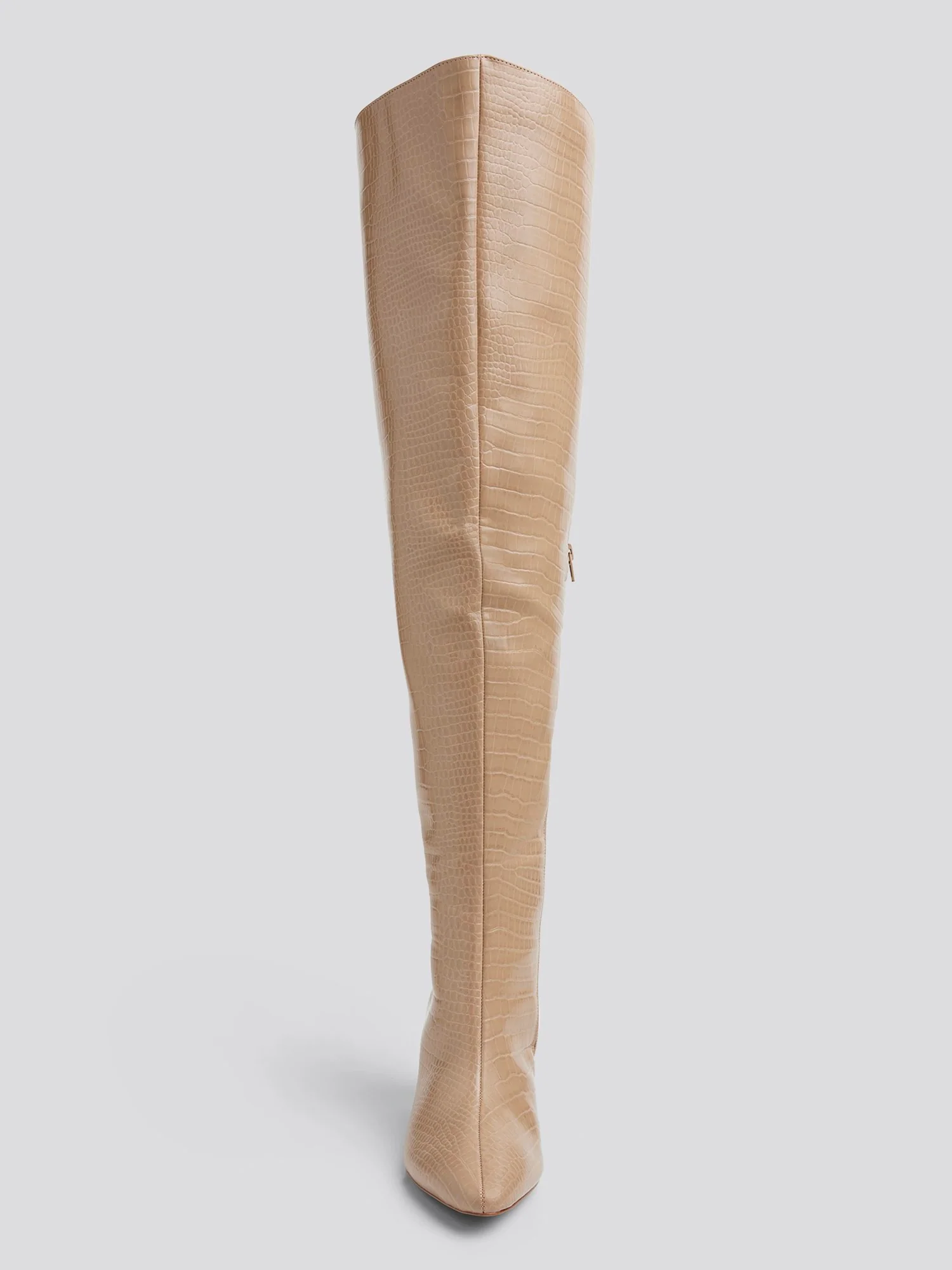 Timsah Croc Texture Thigh-High Boots - Nadia x FTF - Image 4