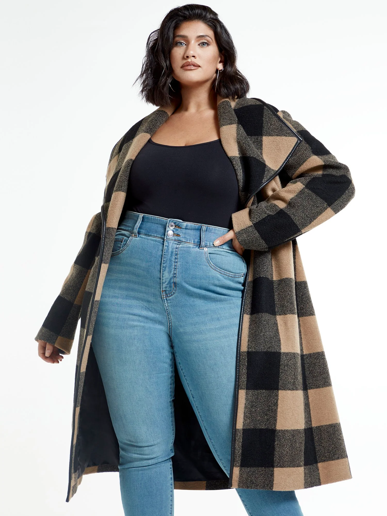 Tori Buffalo Plaid Longline Coat - Image 4