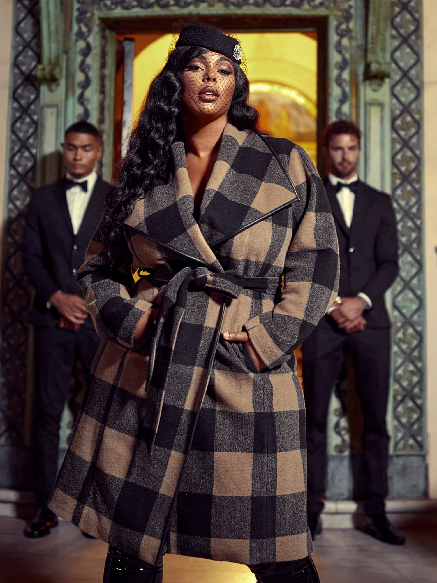 Tori Buffalo Plaid Longline Coat - Image 8
