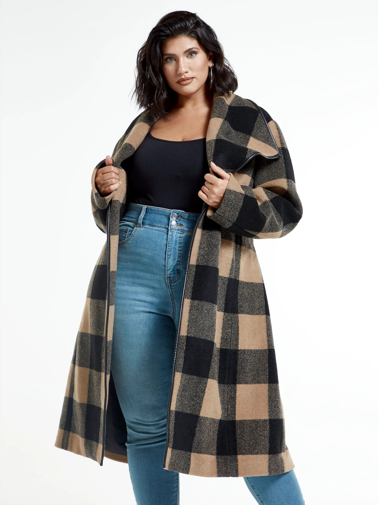 Tori Buffalo Plaid Longline Coat - Image 9