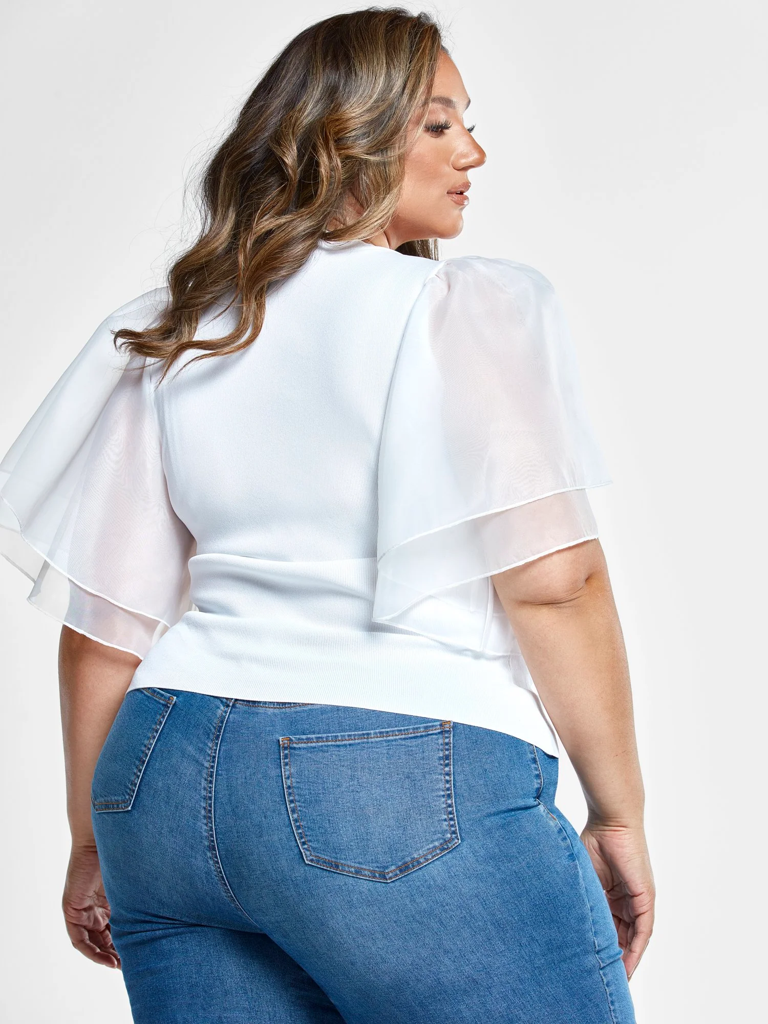 Tori Organza Sleeve Sweater - Image 3