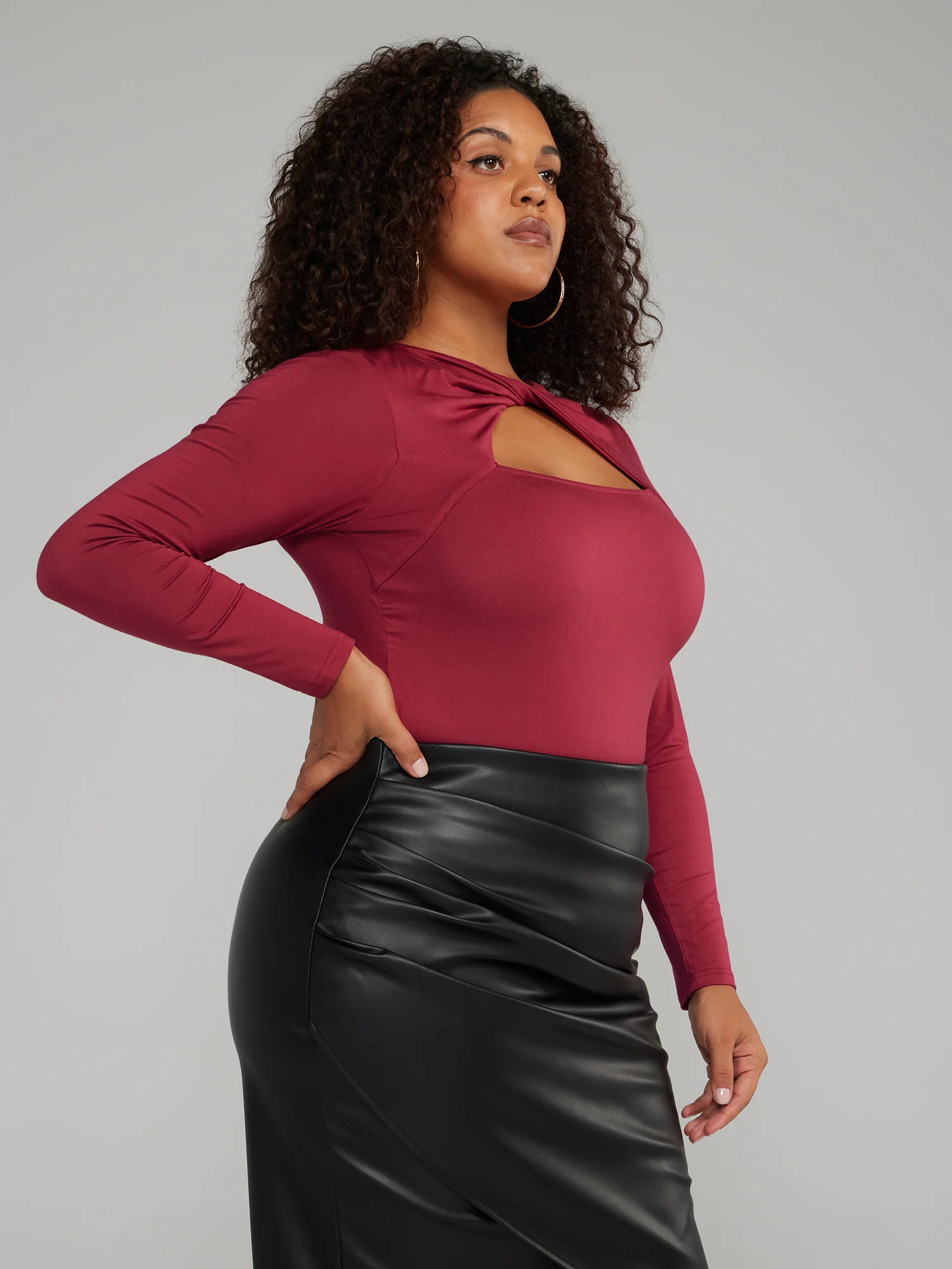 Twist Neck Cutout-Detail Top - Image 6