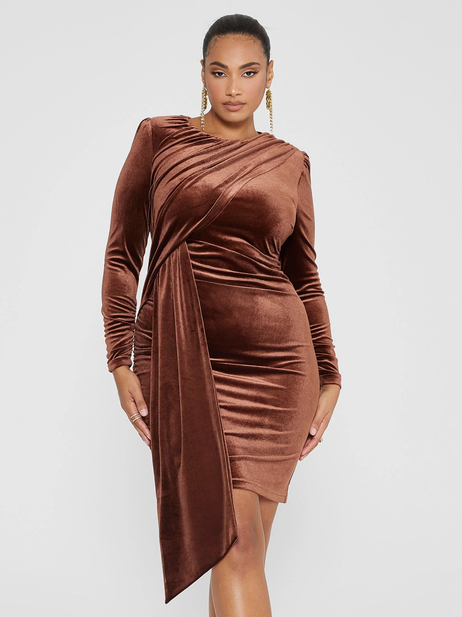 Tyana Velvet Draped Dress