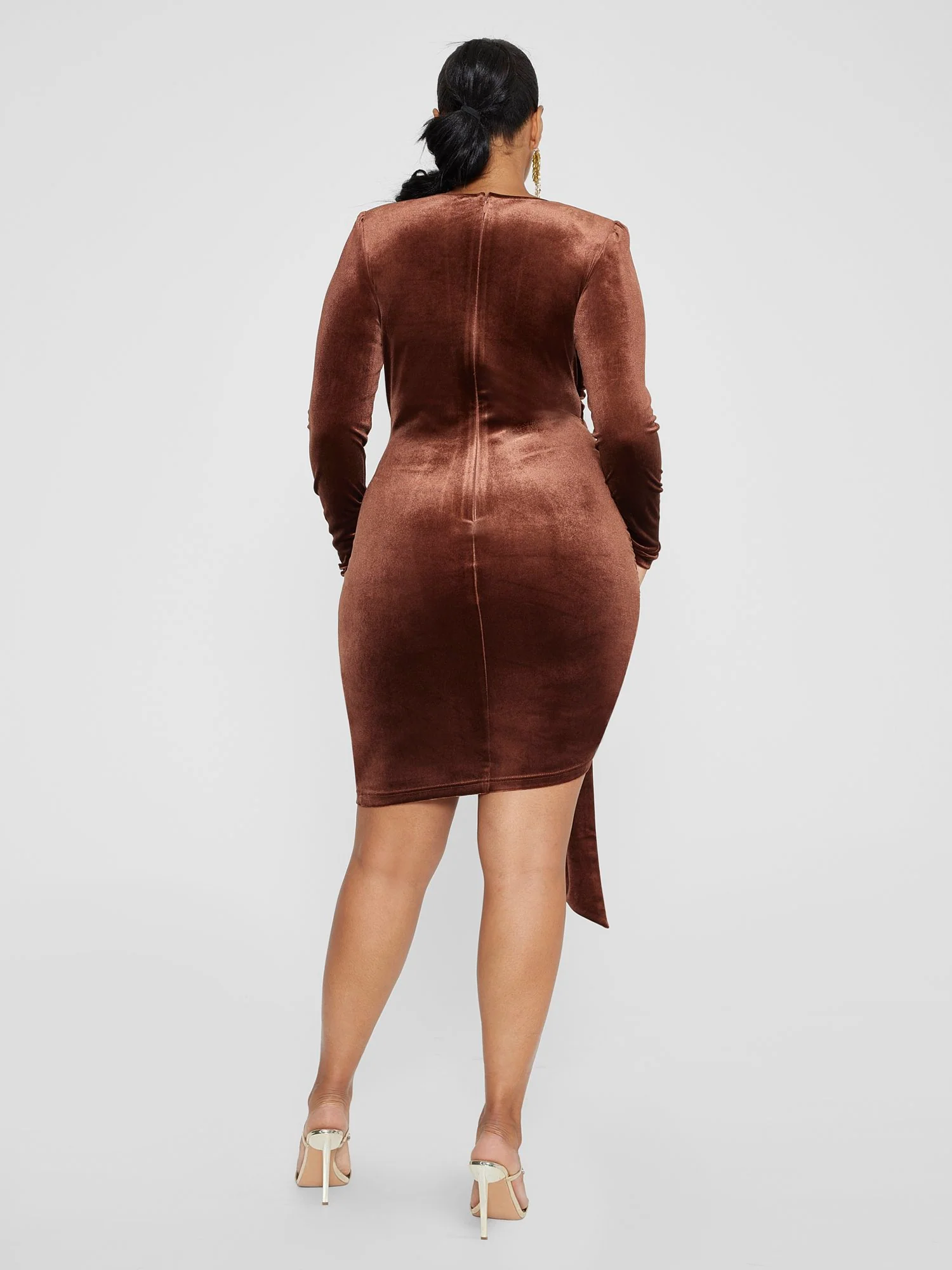 Tyana Velvet Draped Dress - Image 3
