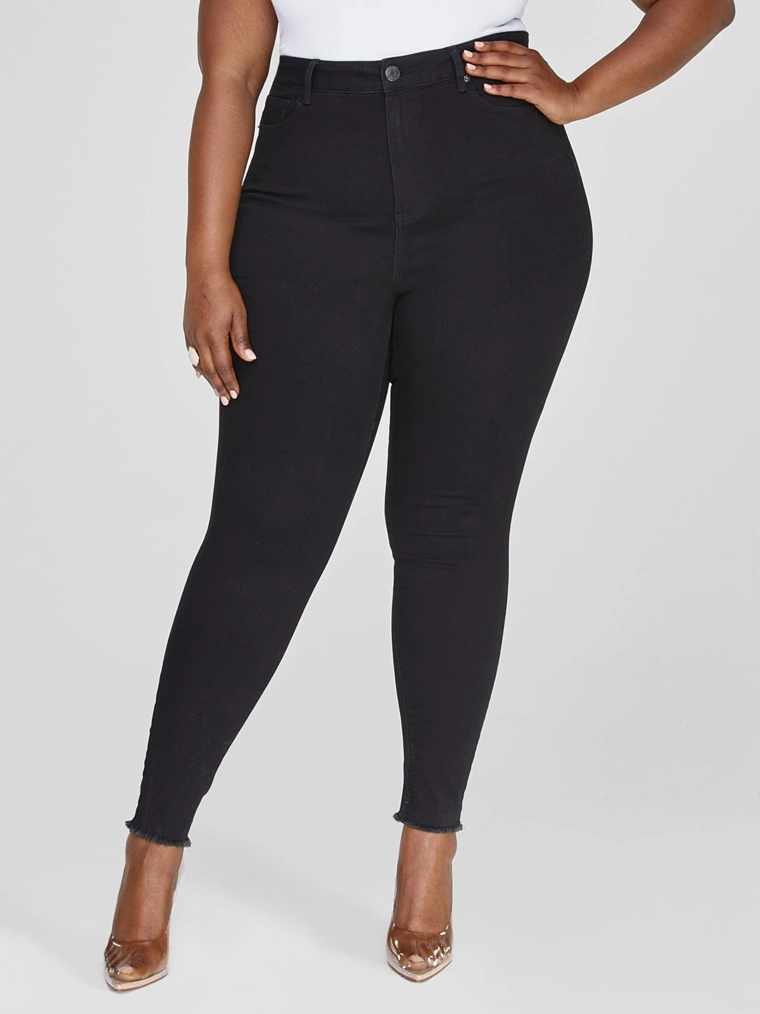 Ultra High Rise Black Skinny Jeans - Short Inseam - Image 2