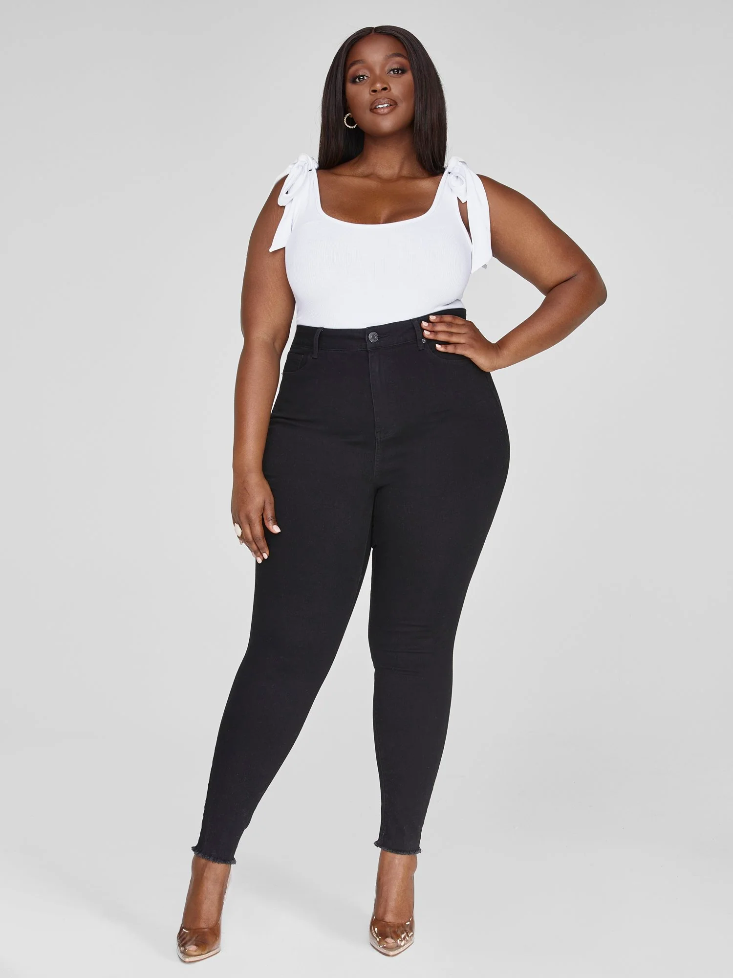 Ultra High Rise Black Skinny Jeans - Tall Inseam - Image 3