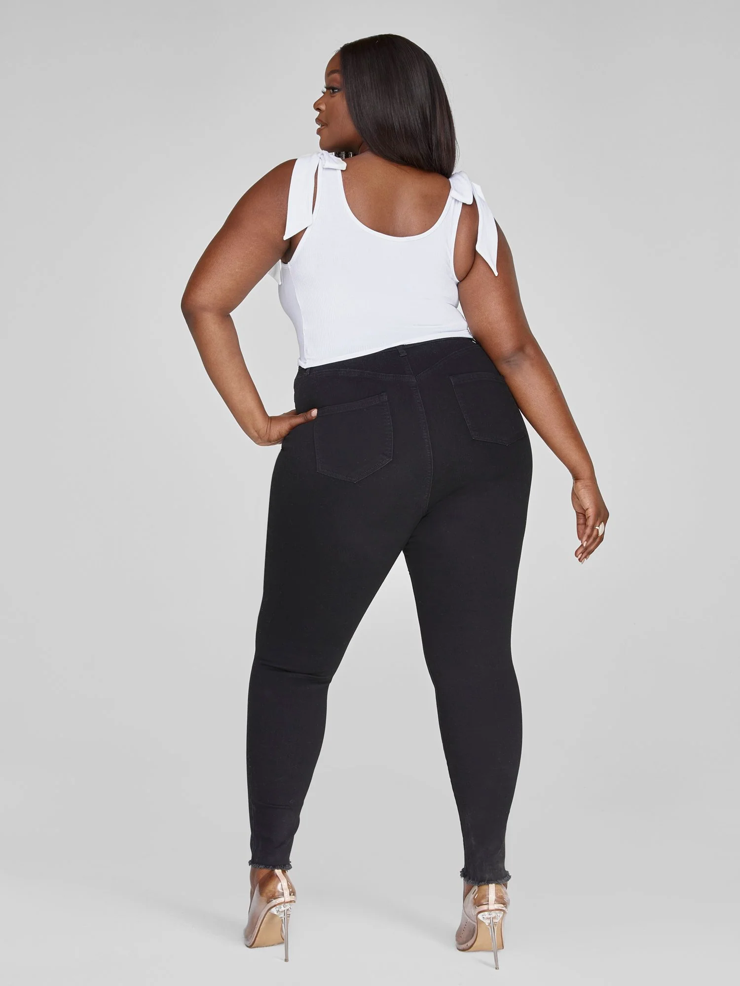 Ultra High Rise Black Skinny Jeans - Tall Inseam - Image 4