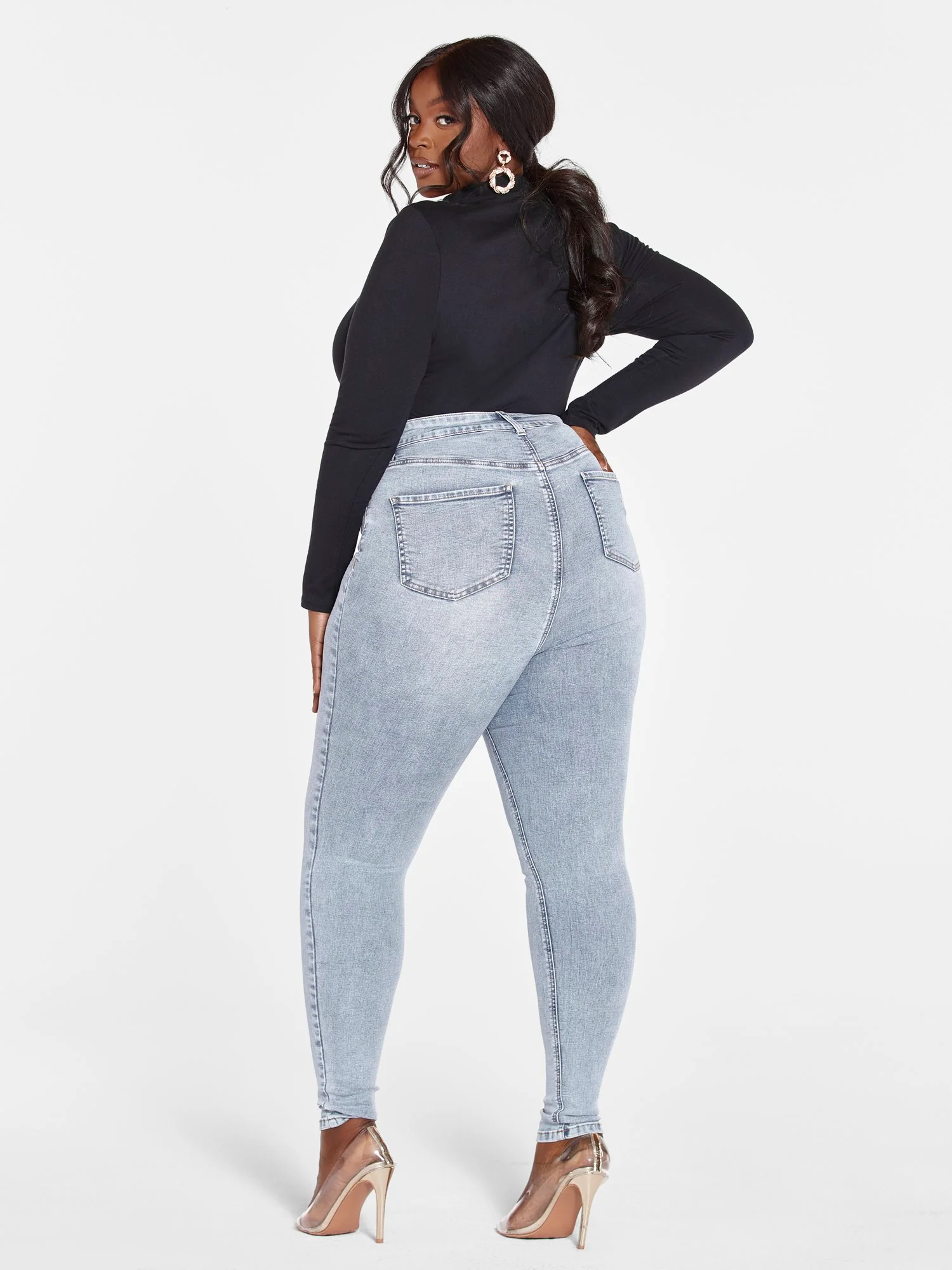 Ultra High Rise Crossover Detail Skinny Jeans - Image 4