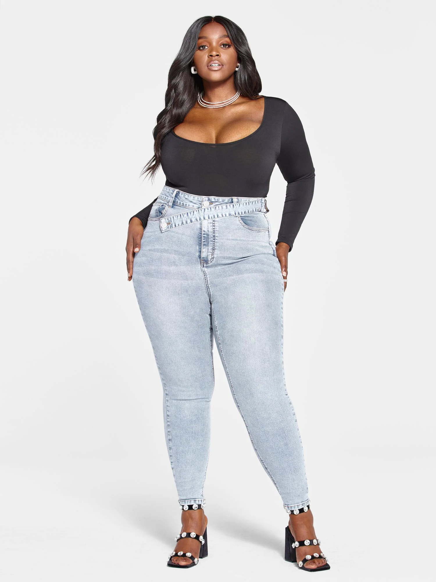 Ultra High Rise Crossover Detail Skinny Jeans - Image 6