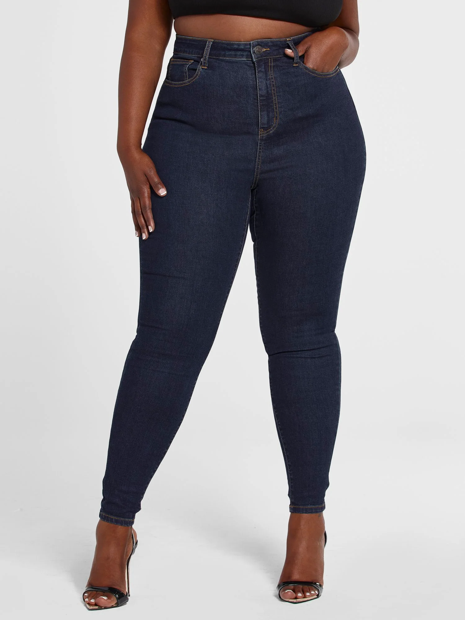 Ultra High Rise Dark Wash Skinny Jeans - Image 2