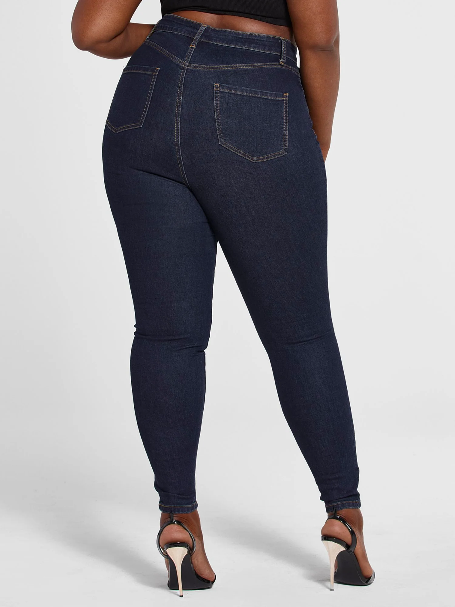 Ultra High Rise Dark Wash Skinny Jeans - Image 3