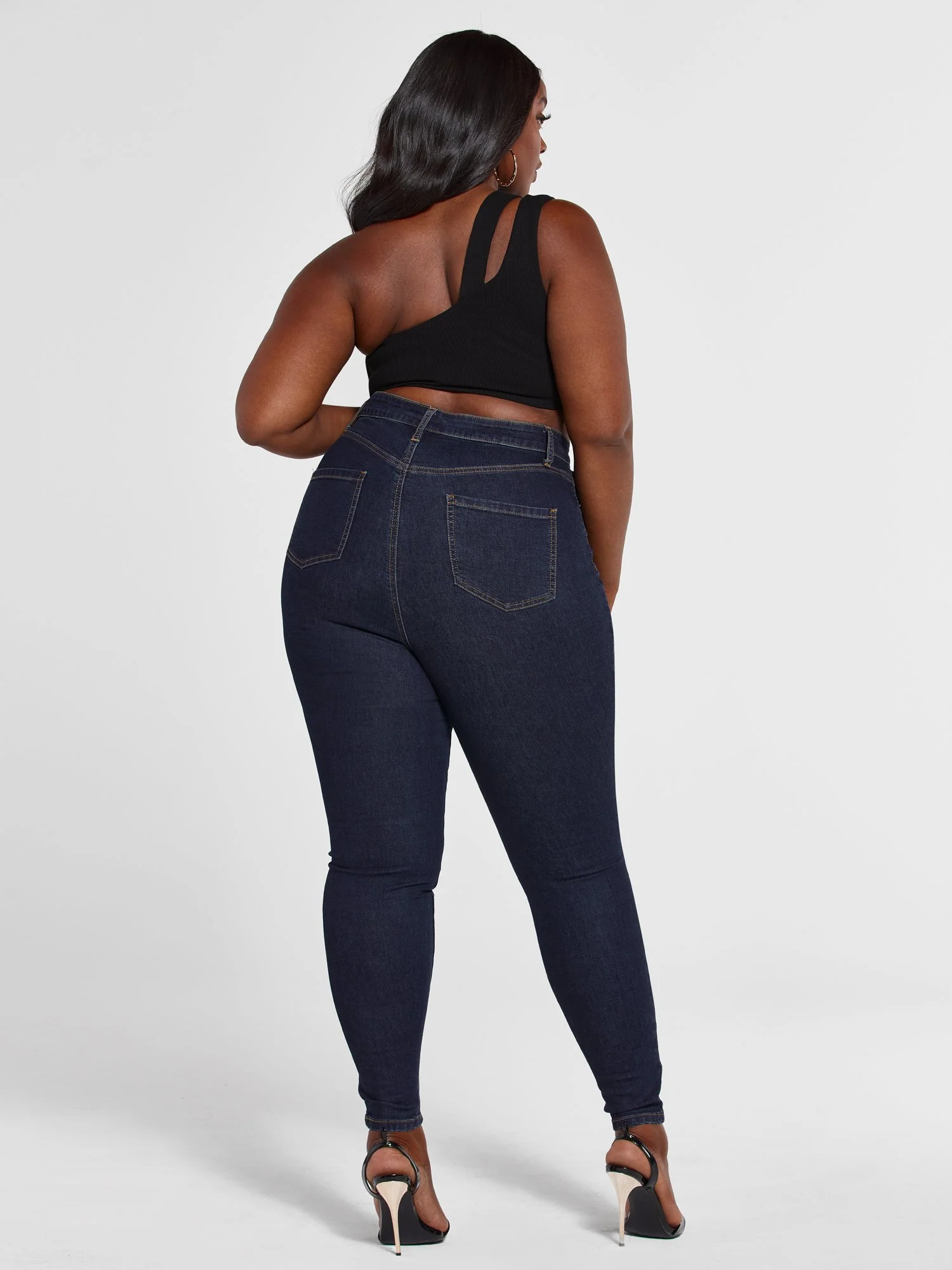 Ultra High Rise Dark Wash Skinny Jeans - Short Inseam - Image 5