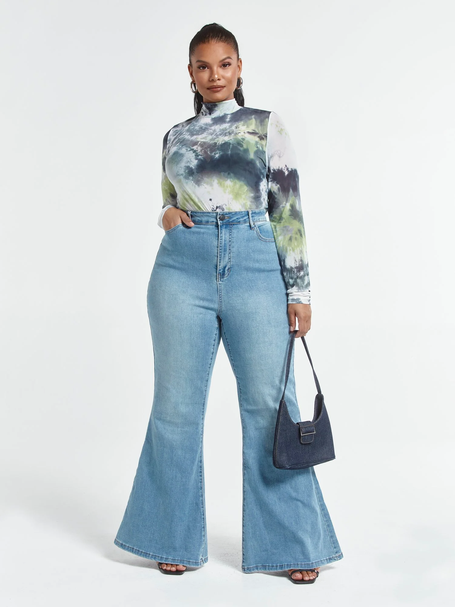 Ultra High-Rise Flare Leg Jeans - Short Inseam - Image 4