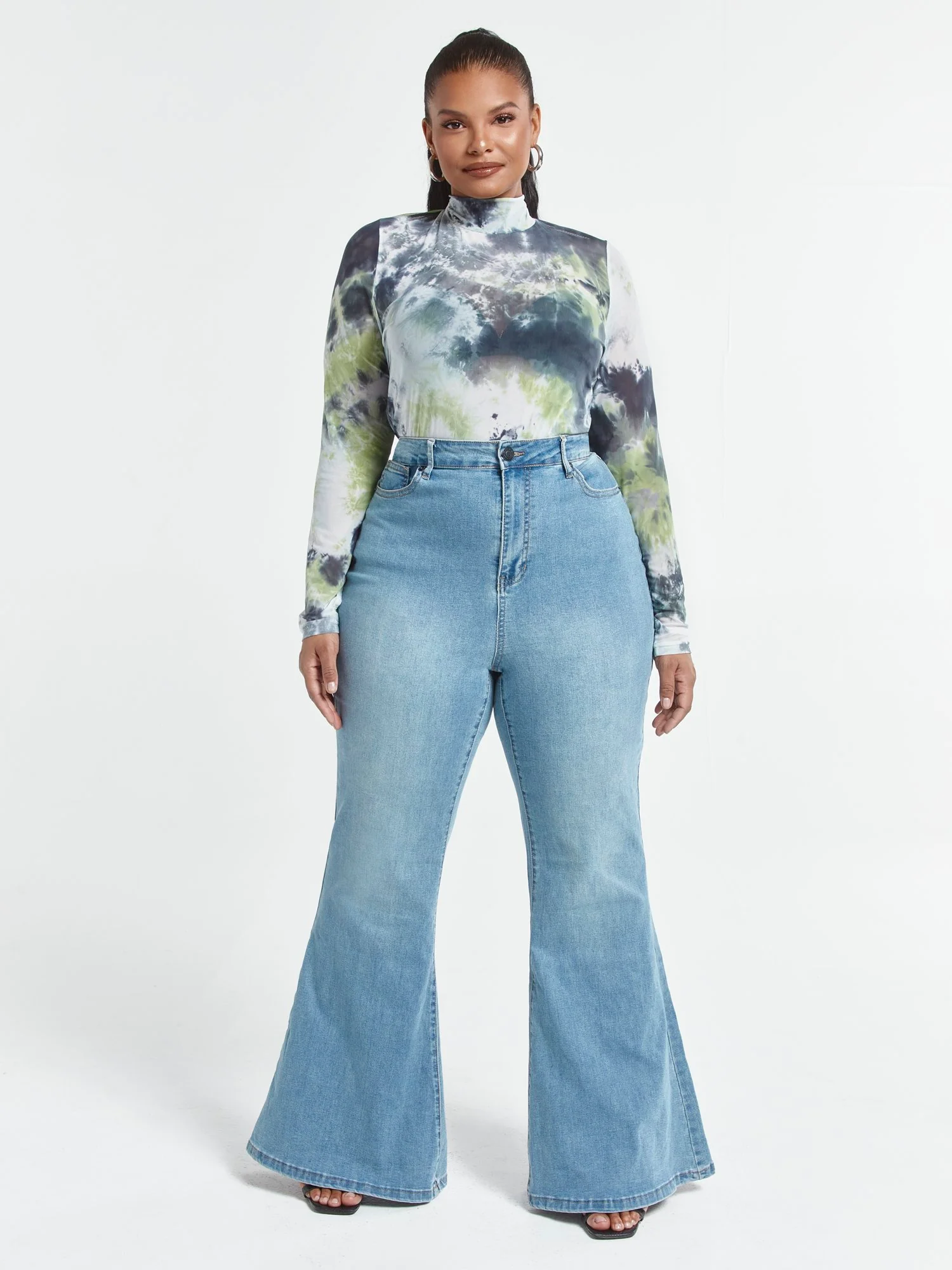 Ultra High-Rise Flare Leg Jeans - Short Inseam - Image 8