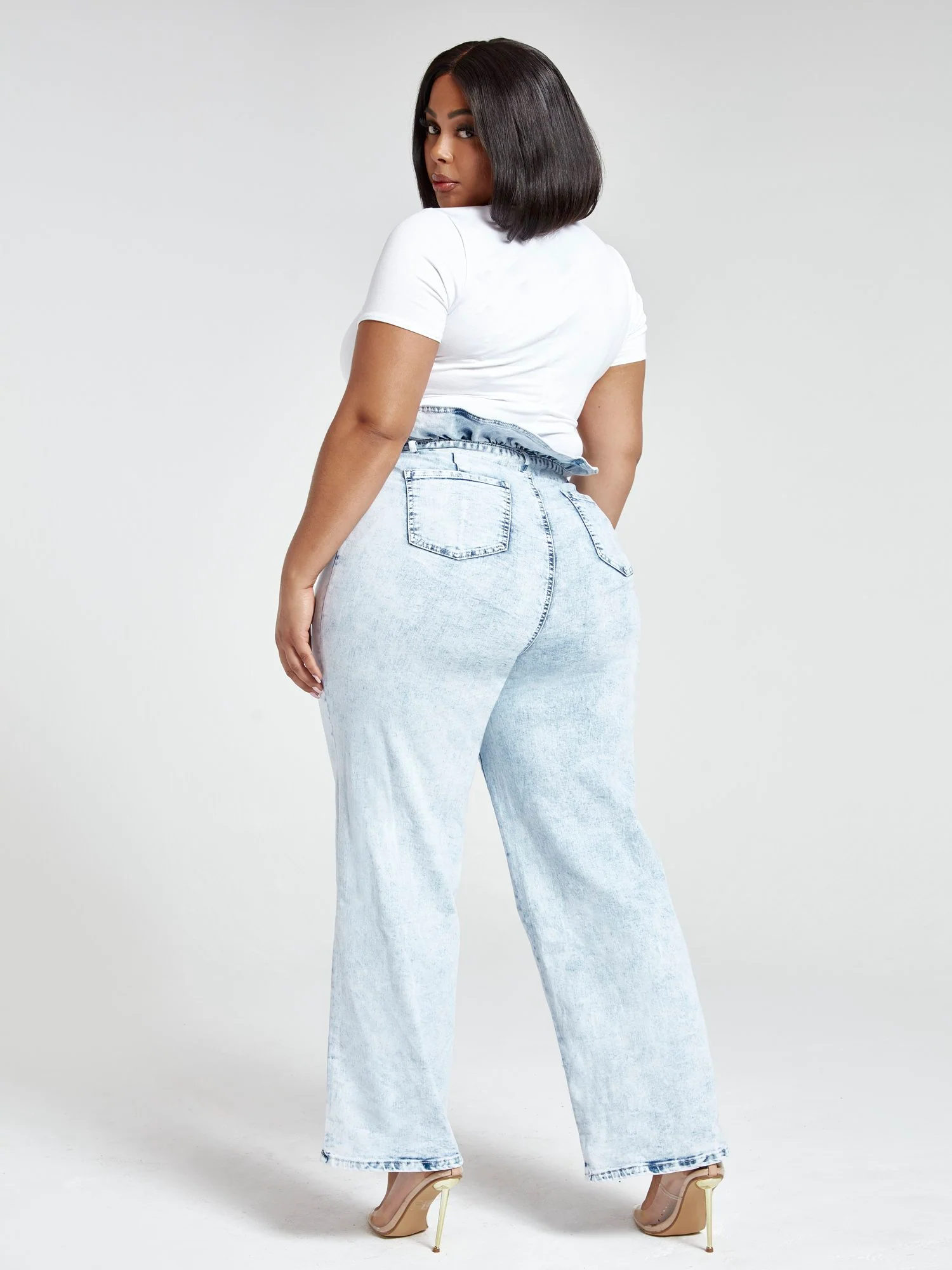 Ultra High Rise Paperbag Waist Wide Leg Jeans - Tall Inseam - Image 3