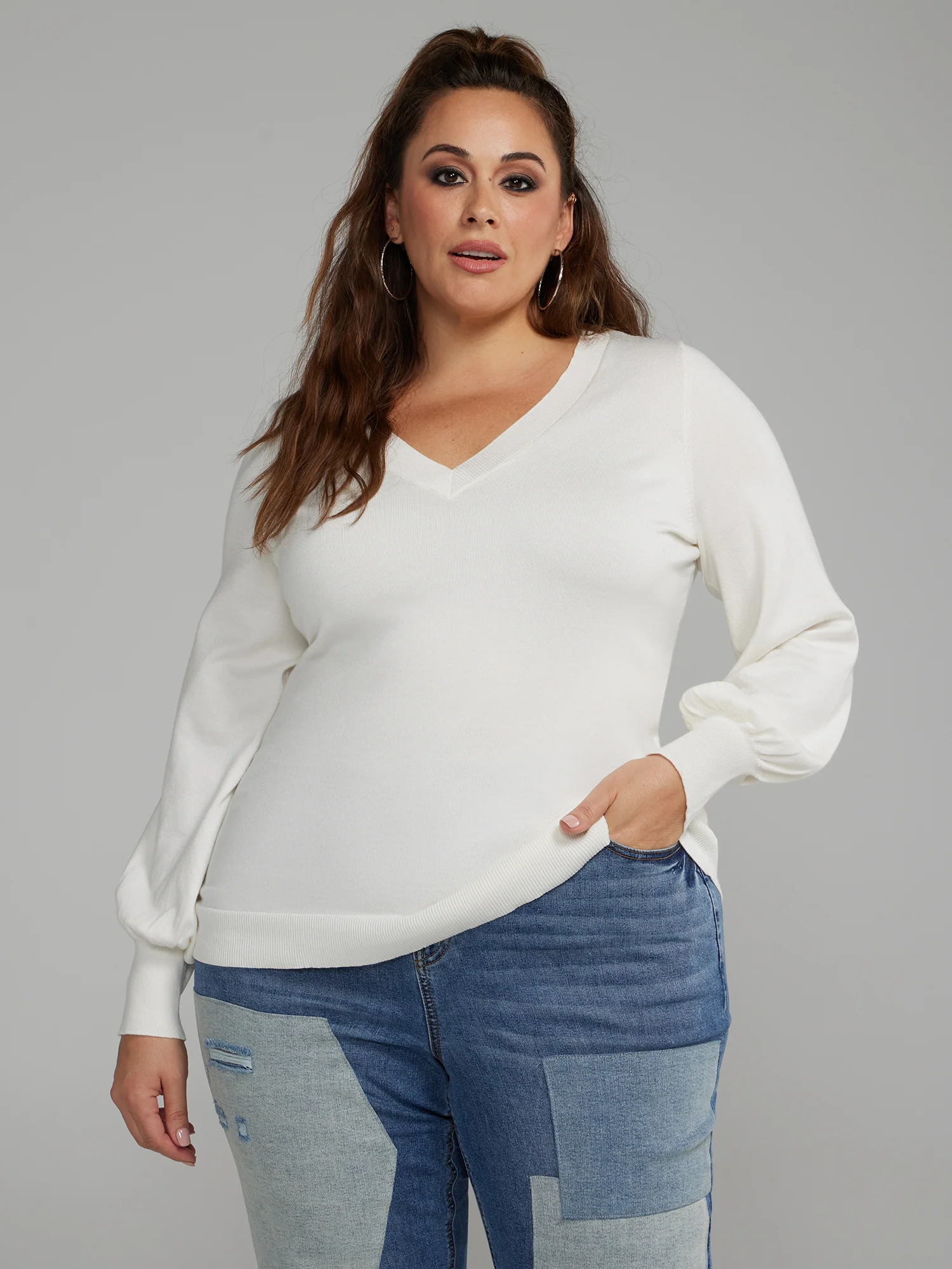 V-Neck Pullover Sweater - Image 14