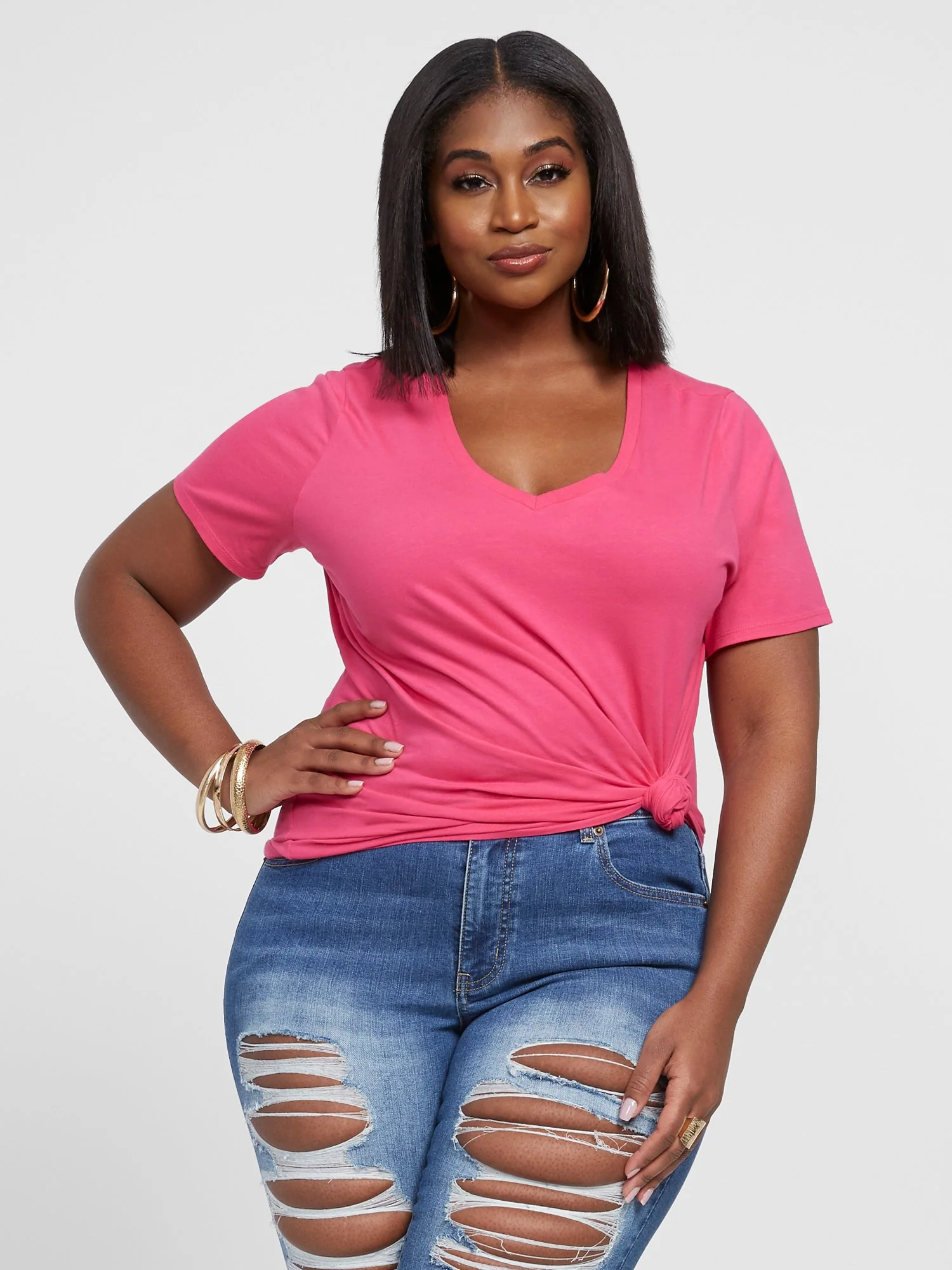 Valery Short Sleeve V-Neck Tee - Image 11