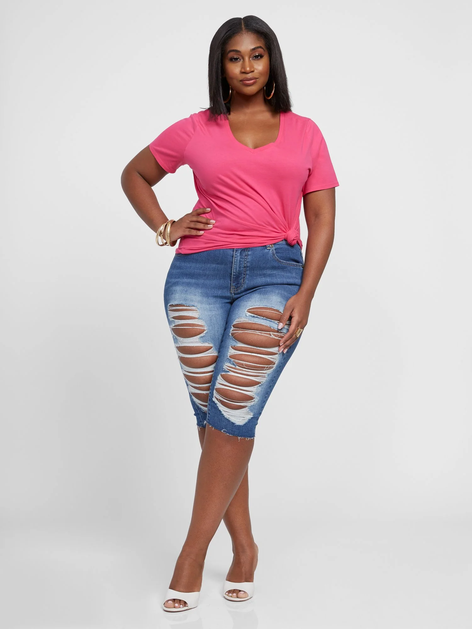 Valery Short Sleeve V-Neck Tee - Image 13