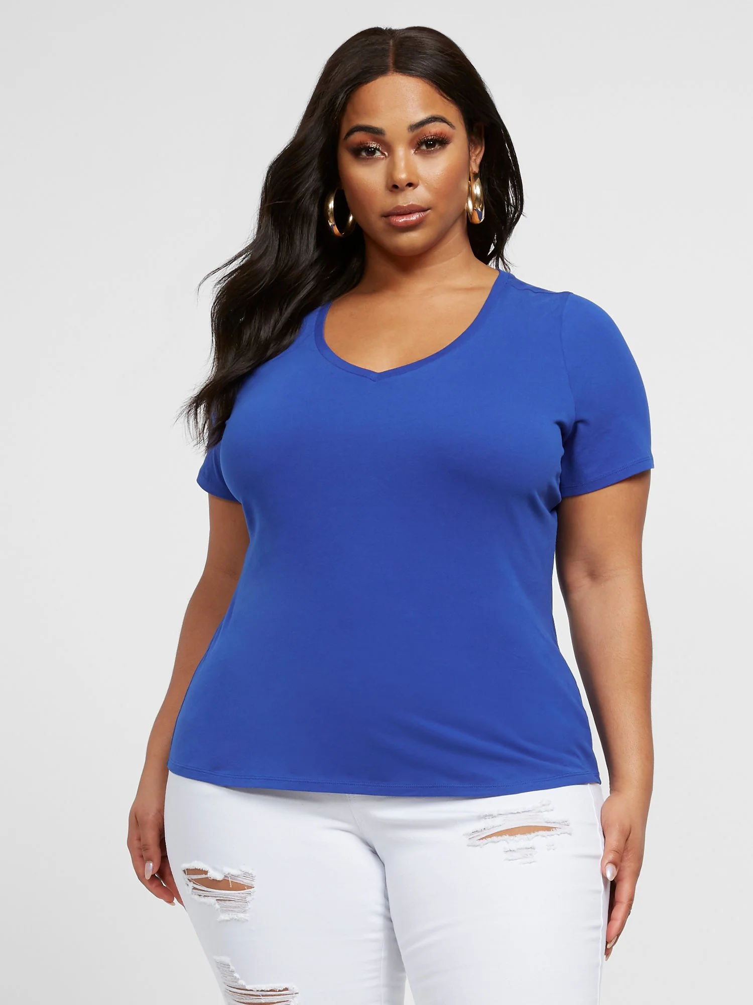 Valery Short Sleeve V-Neck Tee - Image 23