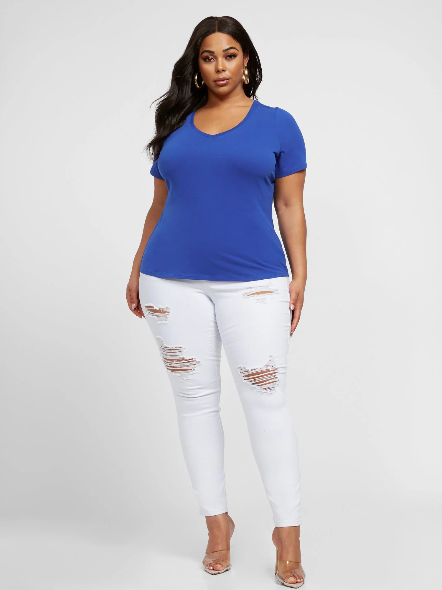 Valery Short Sleeve V-Neck Tee - Image 25