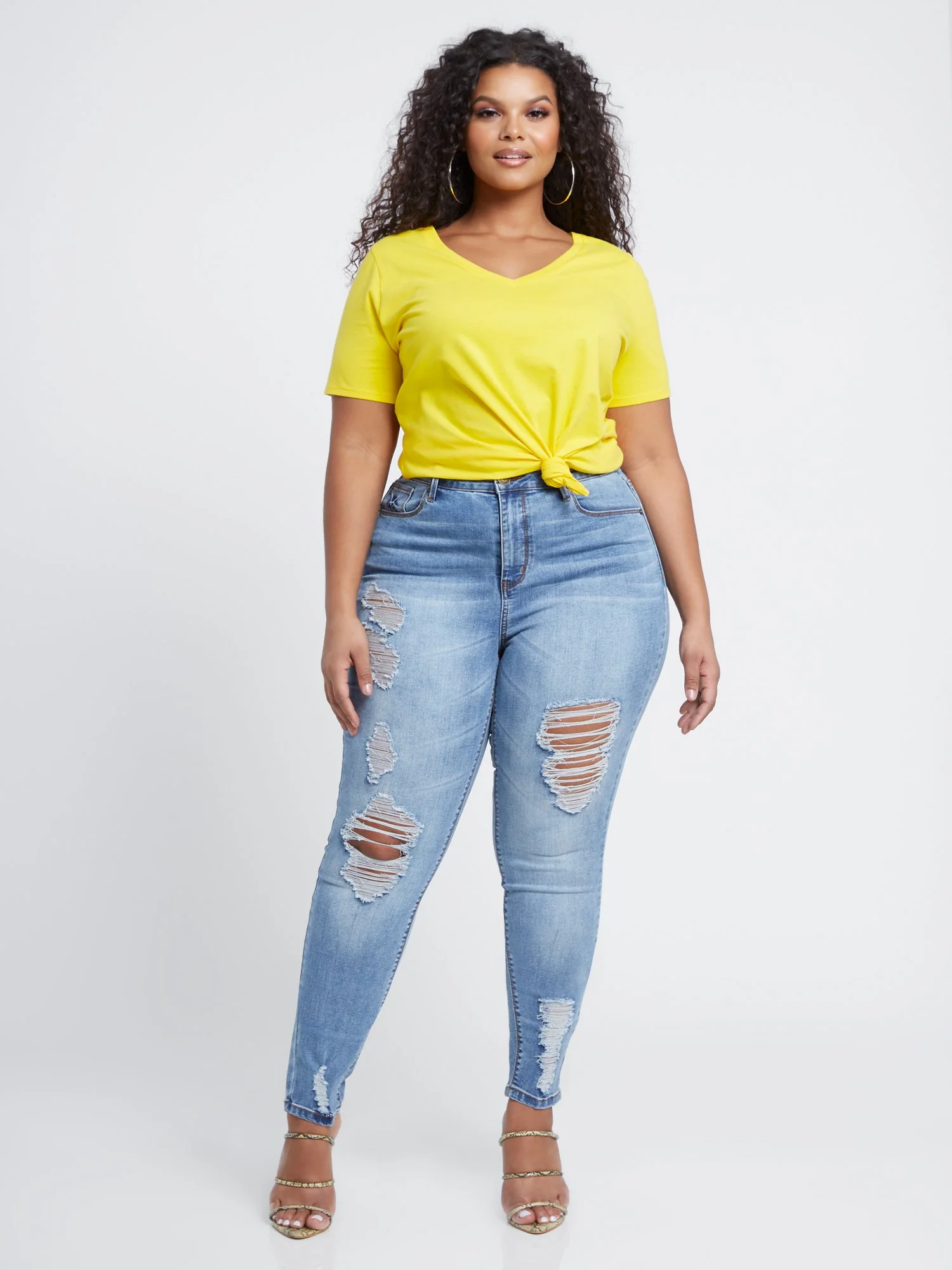 Valery Short Sleeve V-Neck Tee - Image 34