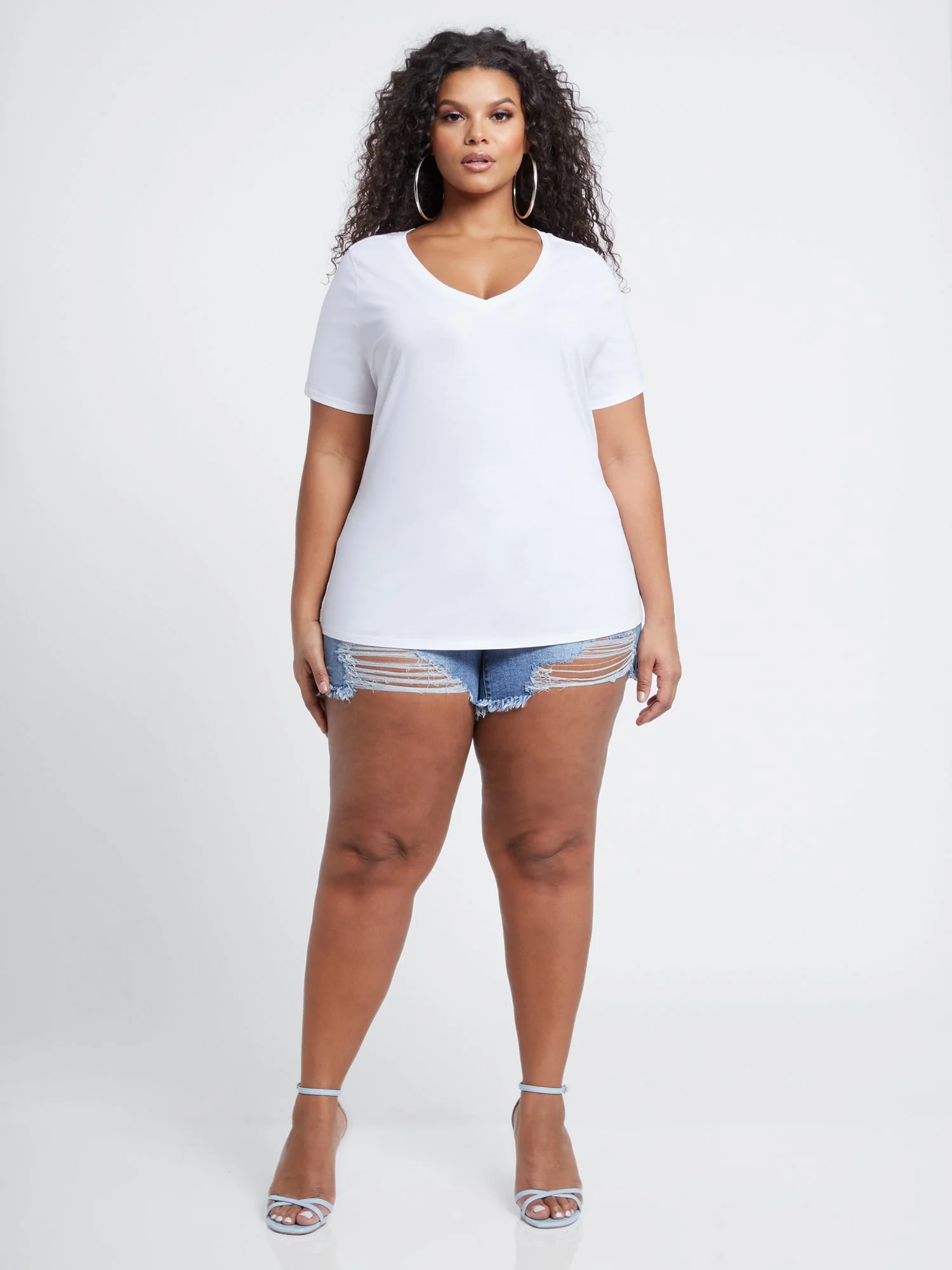 Valery Short Sleeve V-Neck Tee - Image 38