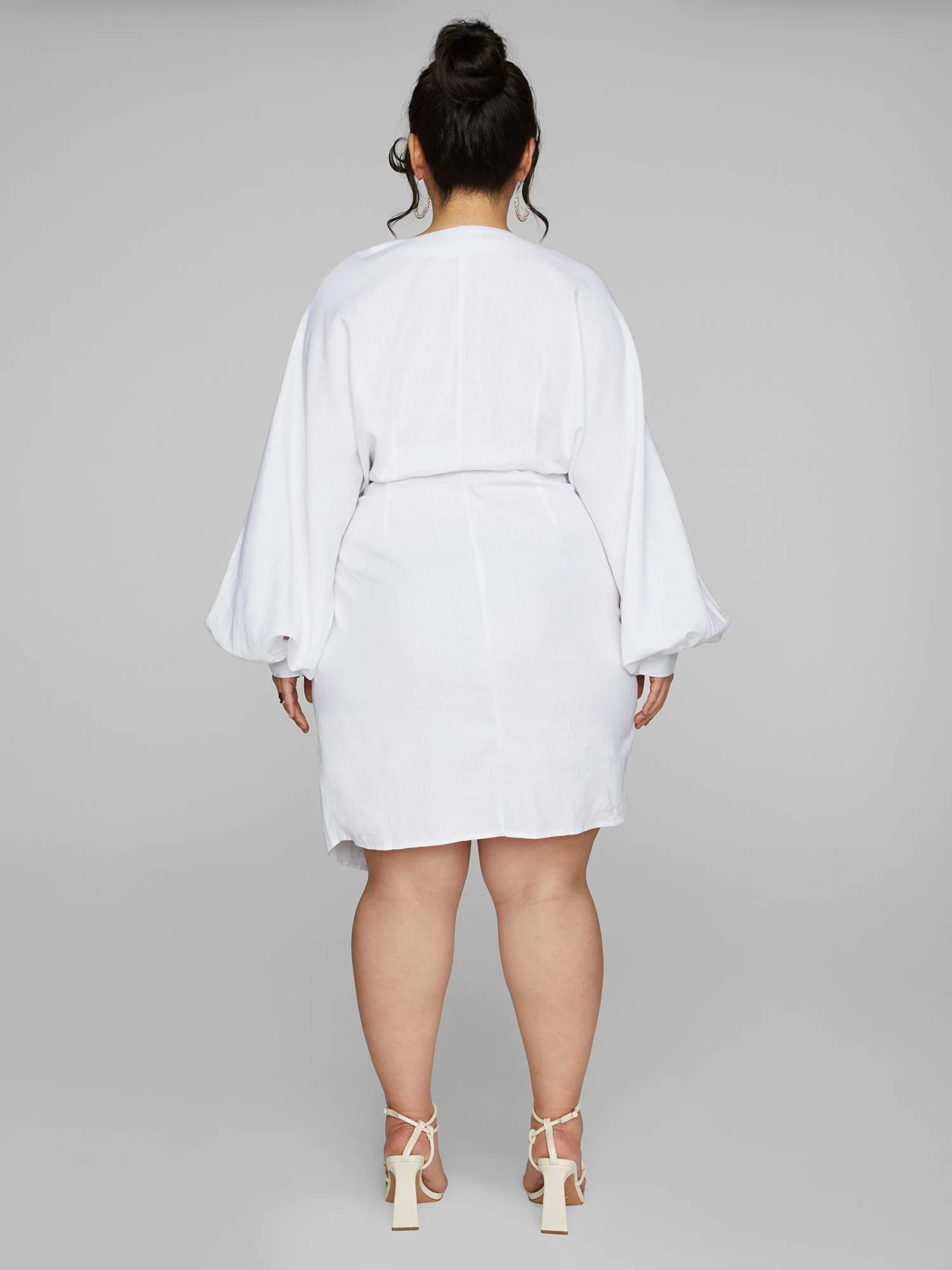 Venus Linen Wrap Mini Dress - Image 4