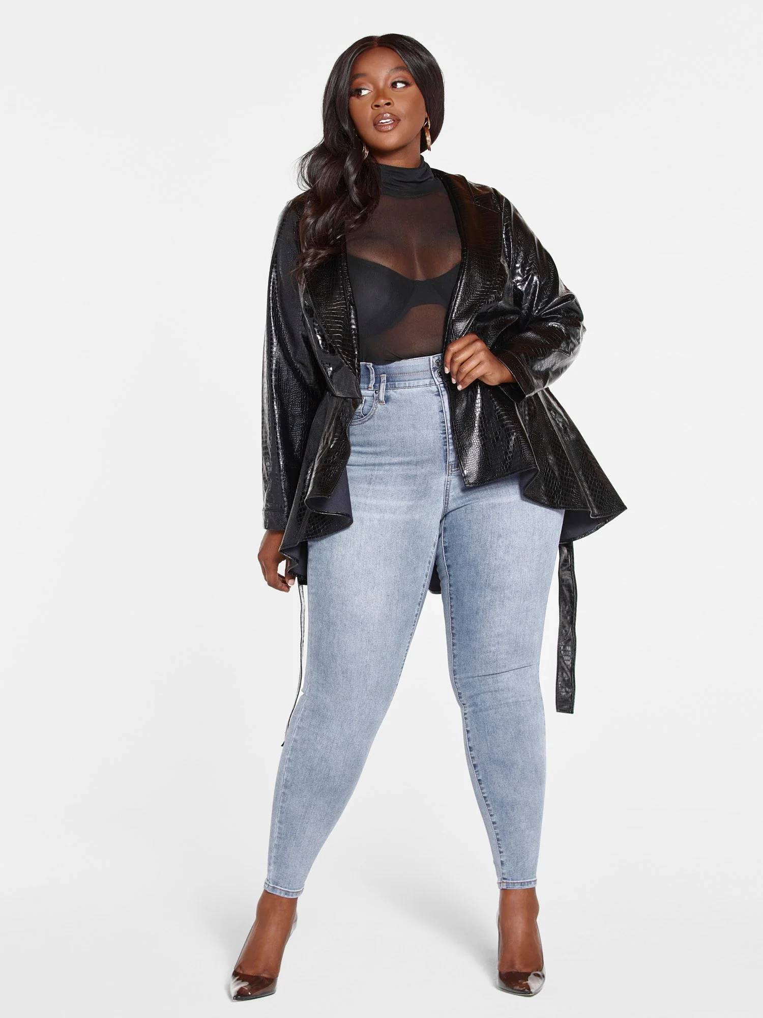 Viper Faux Leather Peplum Jacket - FTF LAB 007: Nzinga Imani - Image 5