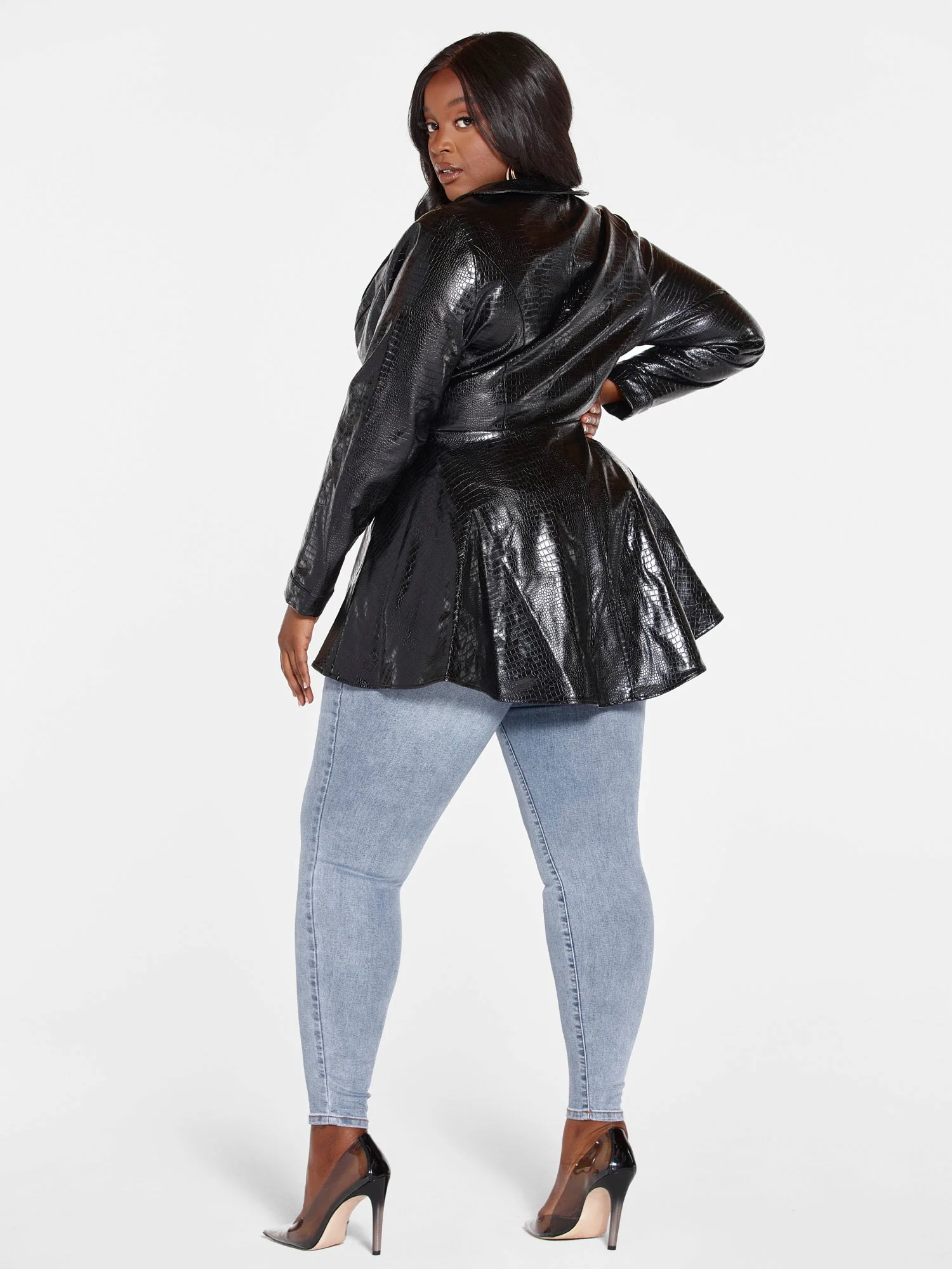 Viper Faux Leather Peplum Jacket - FTF LAB 007: Nzinga Imani - Image 6