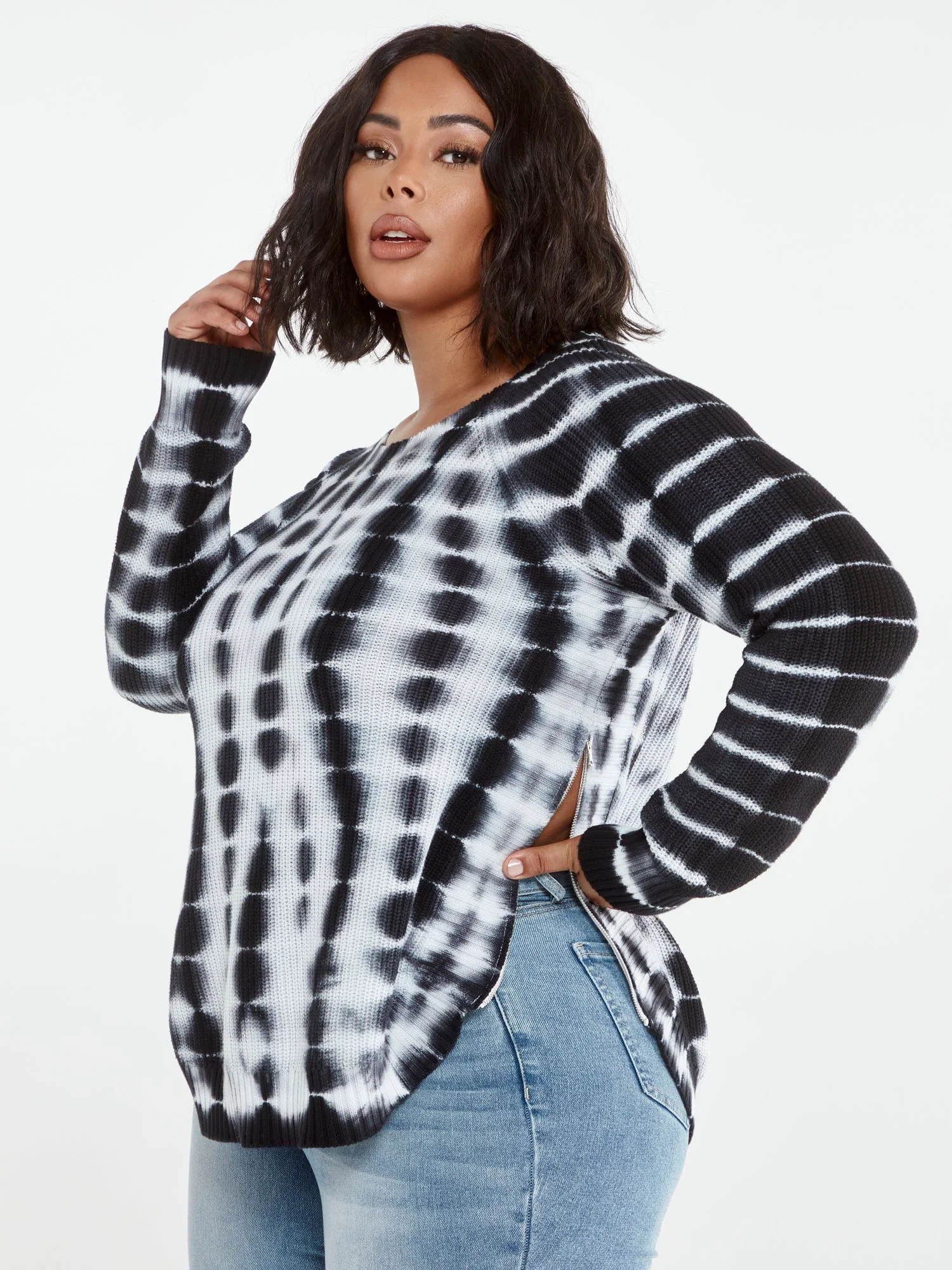 Wendy Tie Dye Side Zip Sweater - Image 2