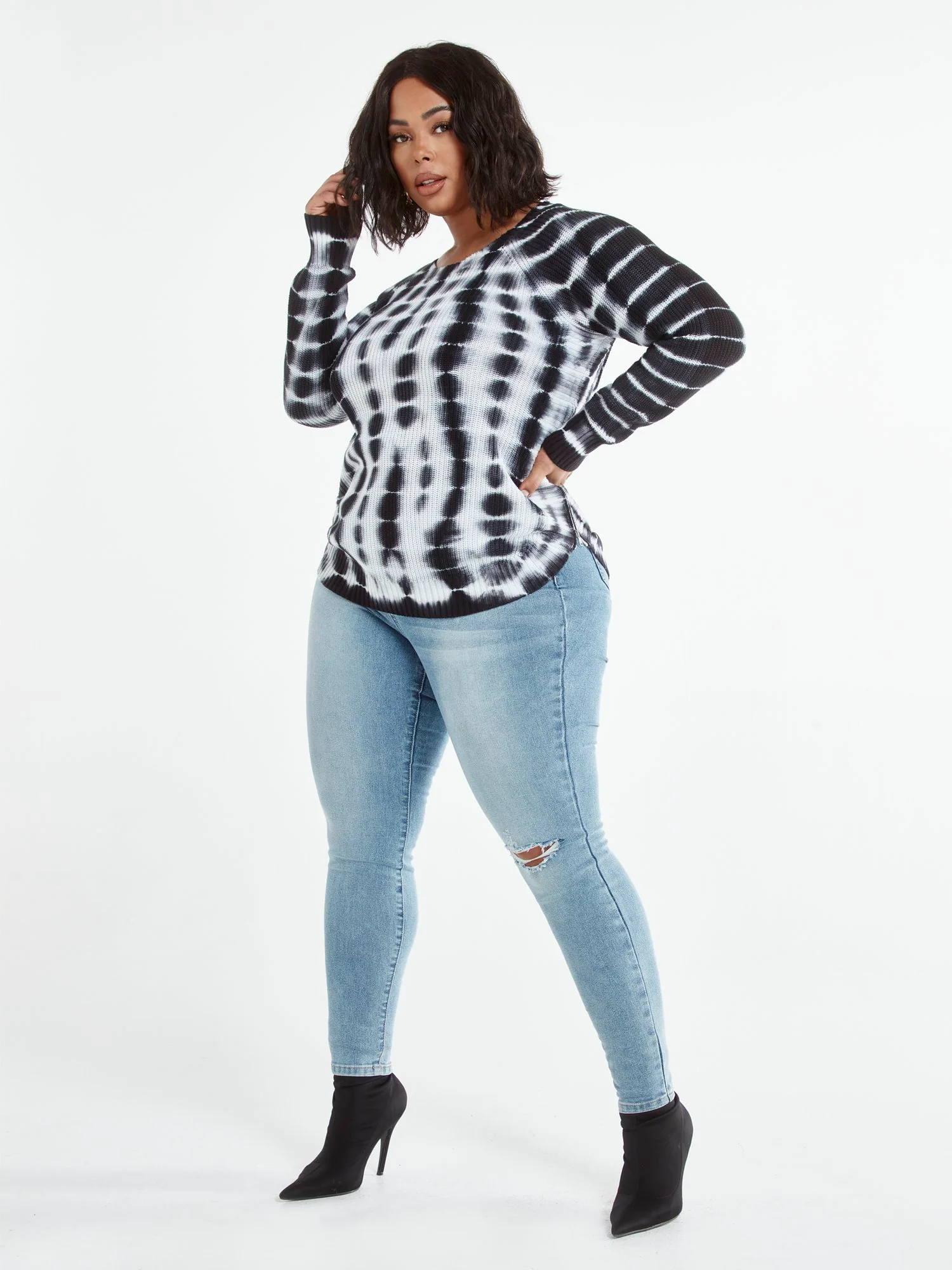 Wendy Tie Dye Side Zip Sweater - Image 4